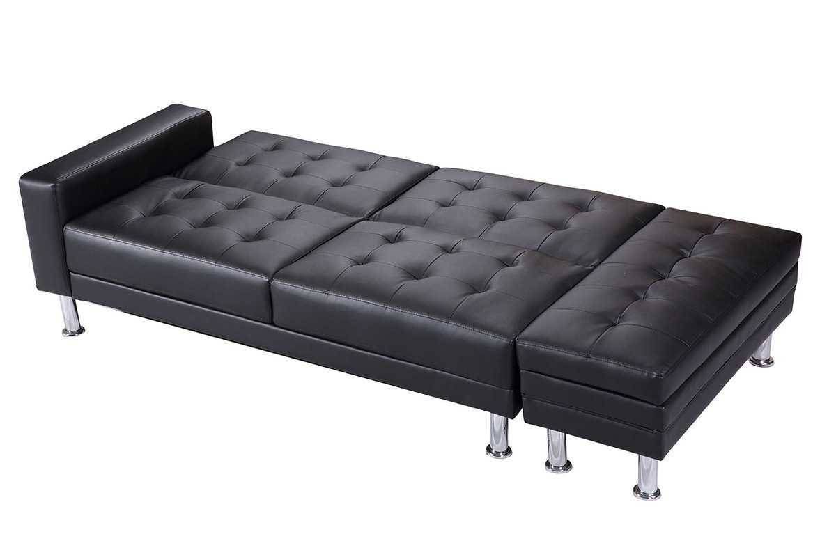 Knightsbridge Bluetooth Speakers Black Faux Leather Storage Sofa Pertaining To Storage Sofa Beds (Photo 15 of 30)