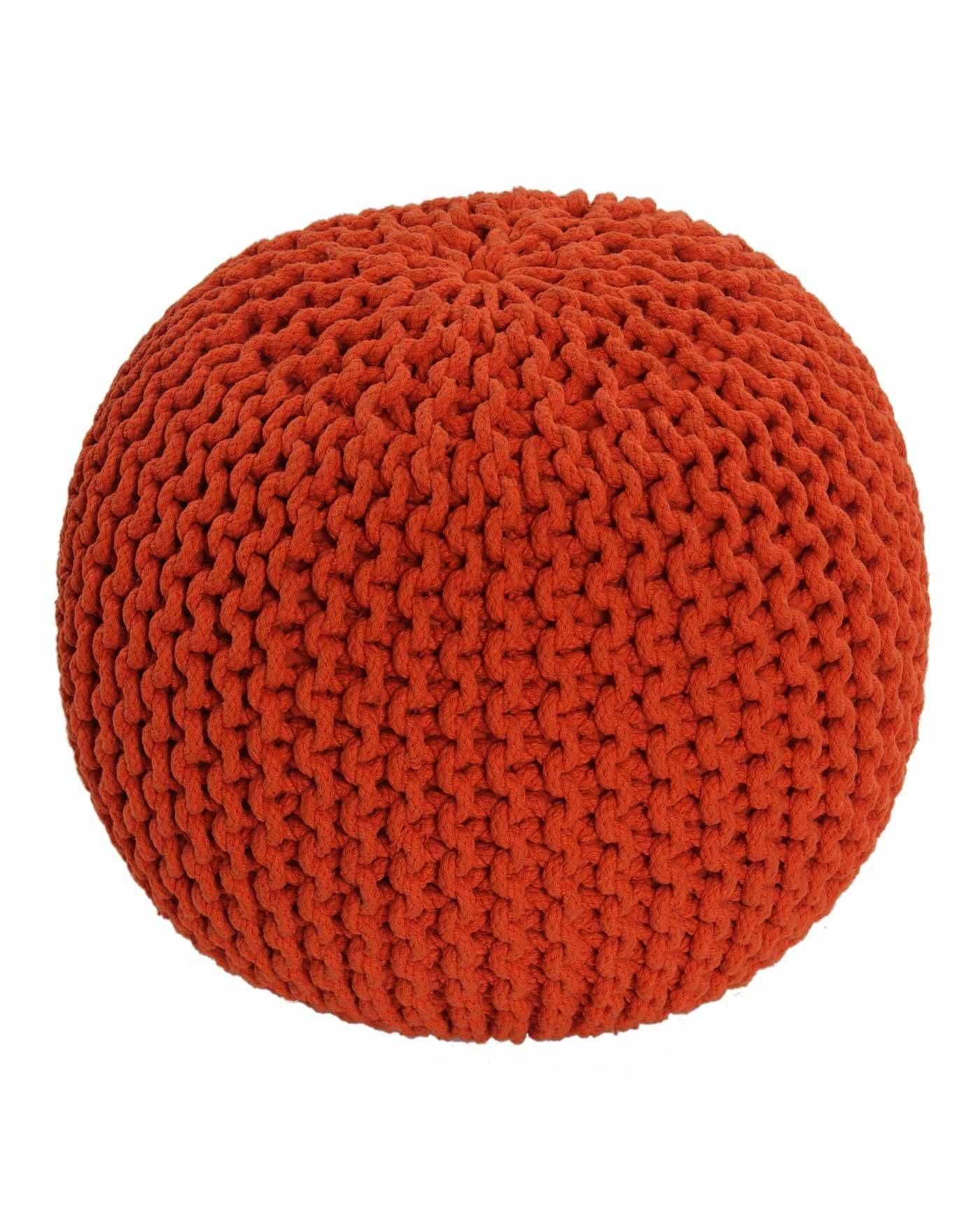 Knitted Pouffe | Knitted Footstool | Pouf | Knitted Pod Throughout Footstools And Pouffes (Photo 1 of 30)