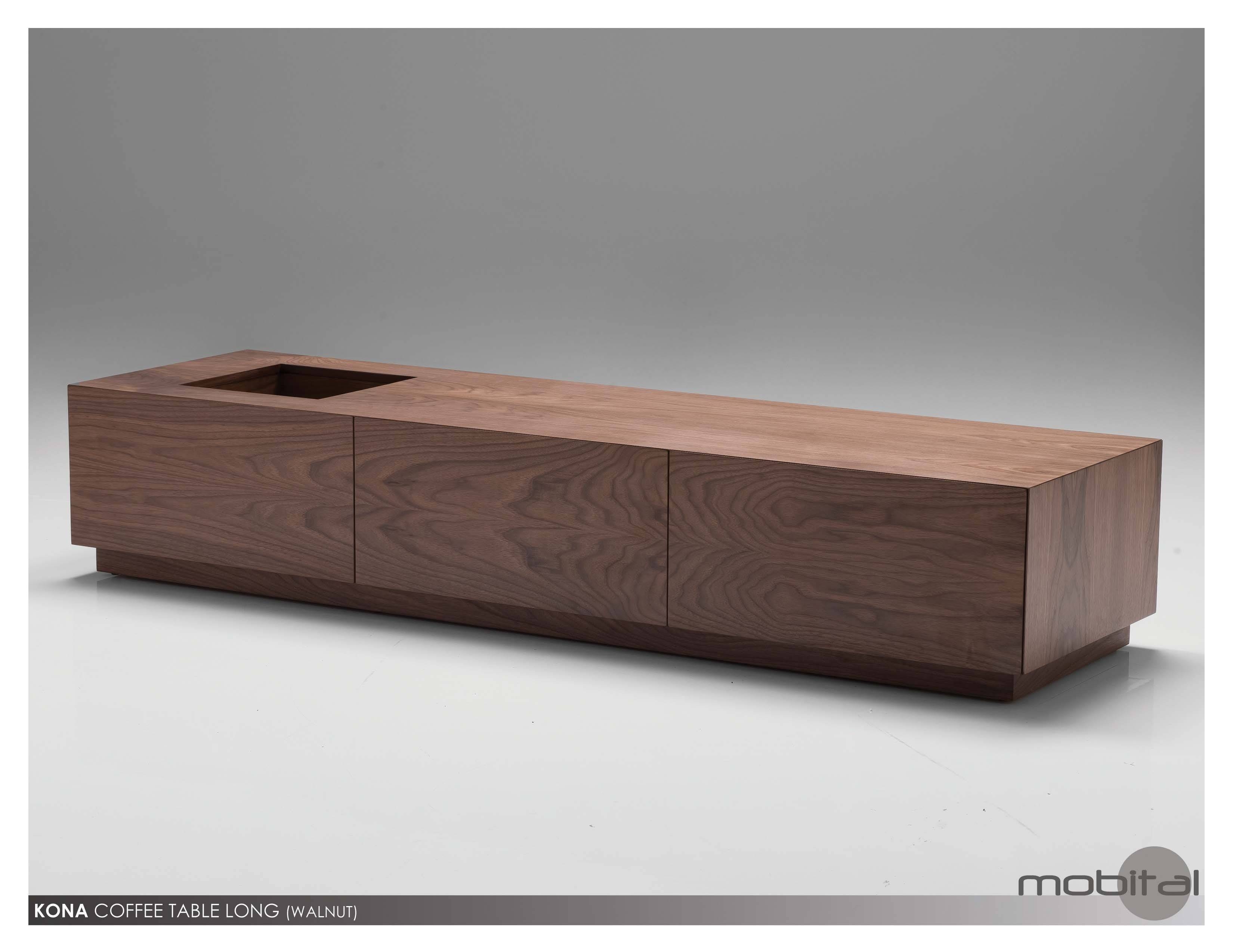 Kona Long Coffee Table Modern Furnishings Pertaining To Long Coffee Tables (Photo 1 of 15)