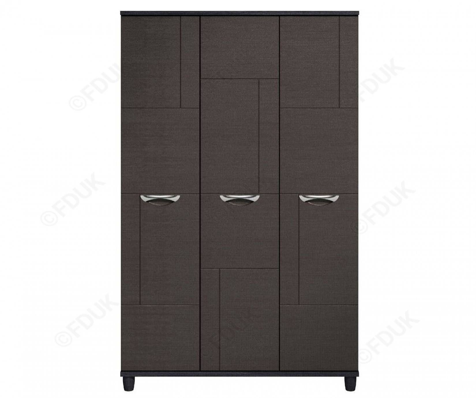 Kt Moda | Graphite And Black 3 Door Wardrobe | Furnituredirectuk Intended For Black 3 Door Wardrobes (View 15 of 15)