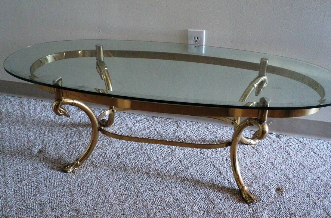 La Barge Brass & Glass Coffee Table – Julesmoderne Within Antique Brass Glass Coffee Tables (View 19 of 37)