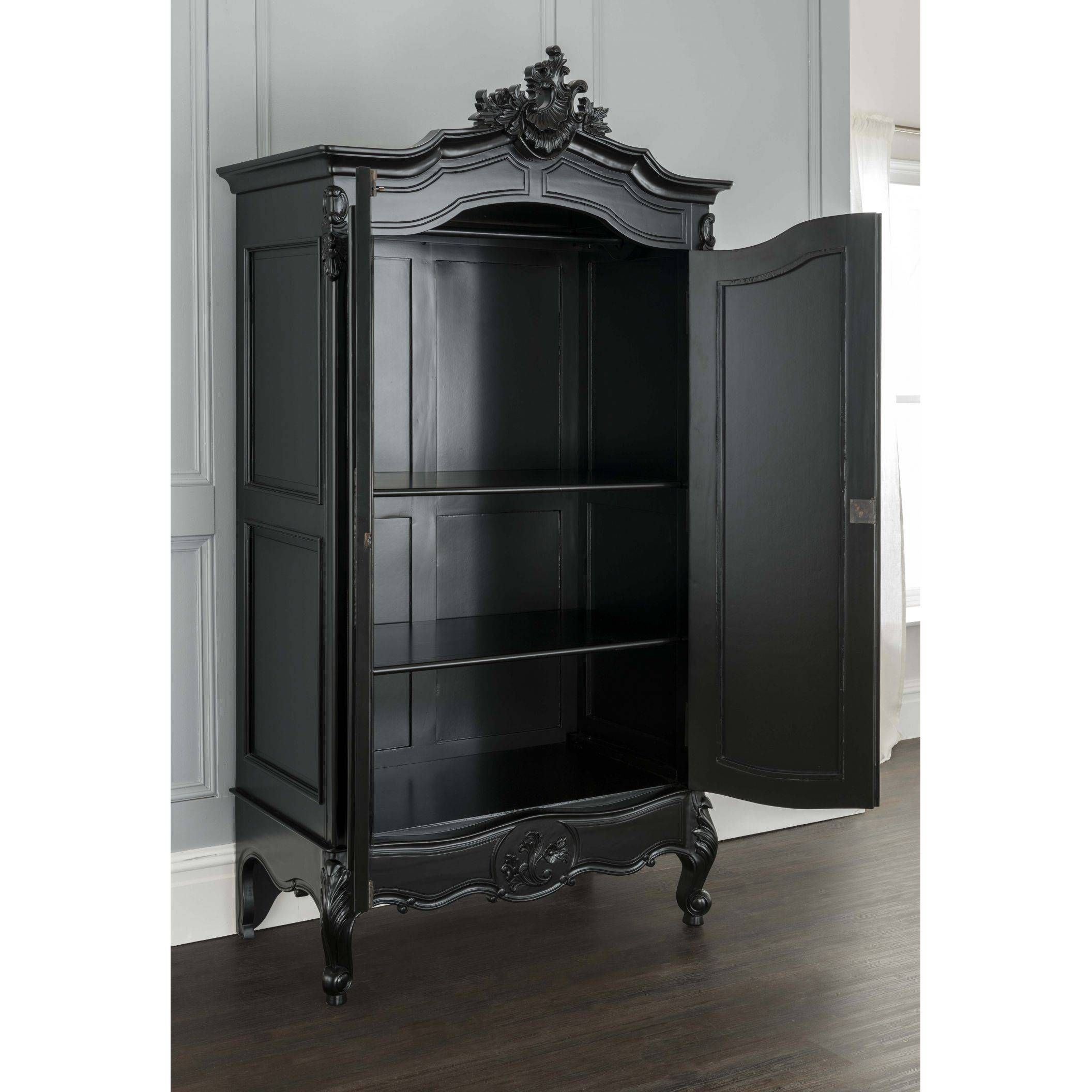 La Rochelle Antique French Wardrobe | Black Furniture Collection Pertaining To Black French Wardrobes (View 3 of 15)