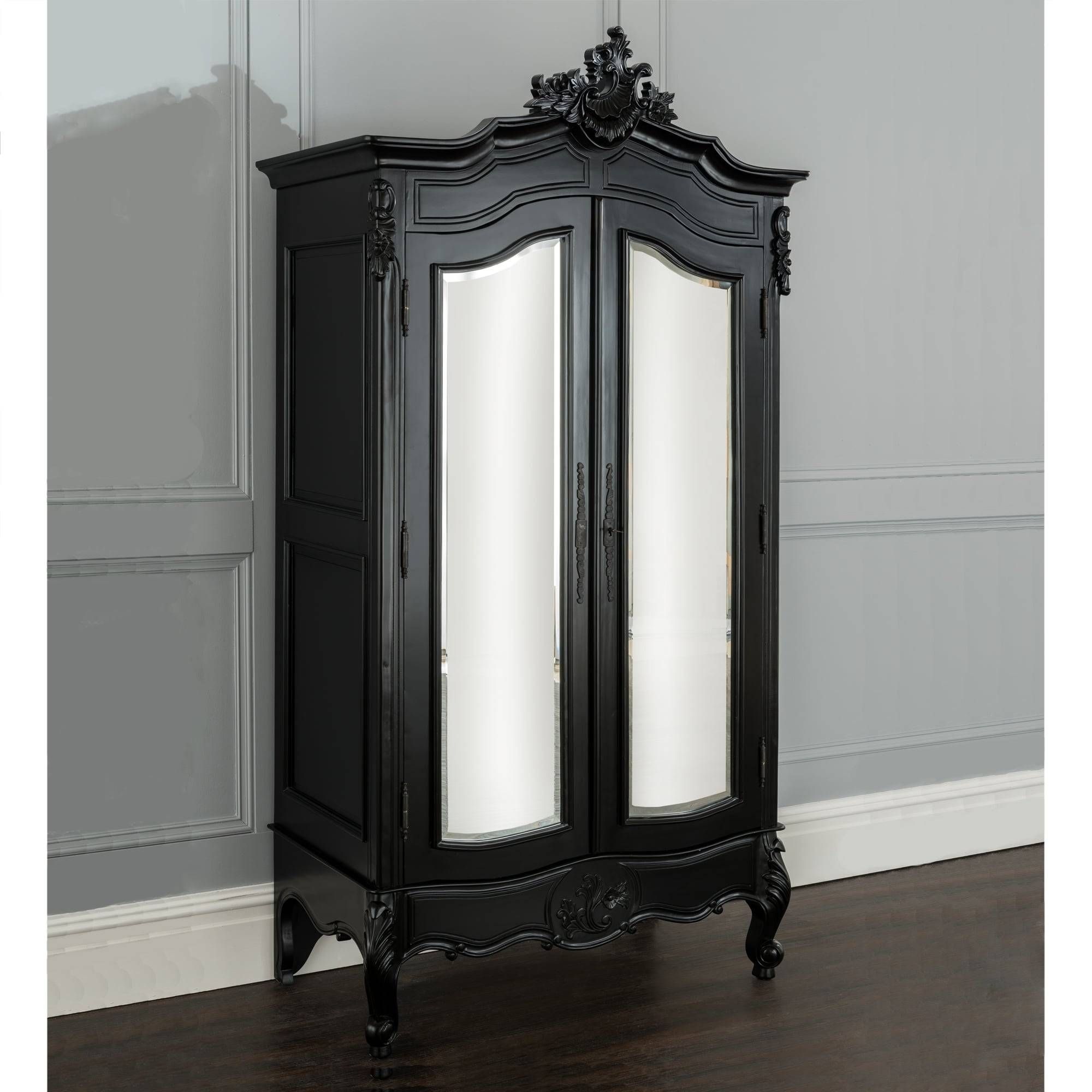 La Rochelle Antique French Wardrobe | Black Furniture Collection Within Black French Style Wardrobes (View 2 of 15)