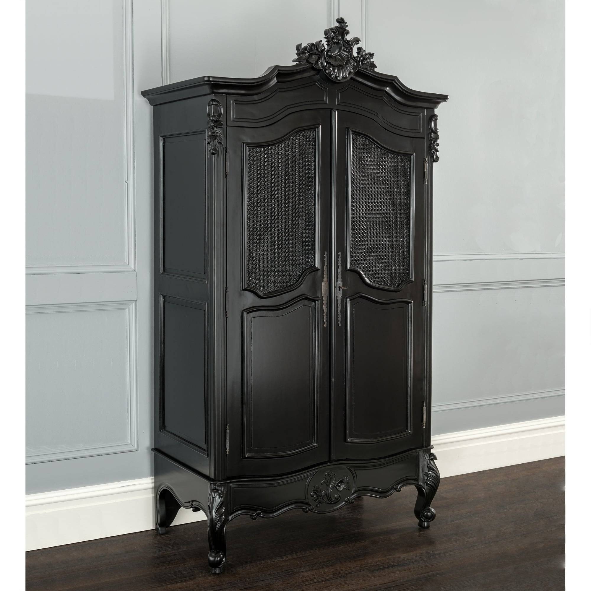 La Rochelle Antique French Wardrobe | Black Painted Furniture In Black French Style Wardrobes (Photo 1 of 15)