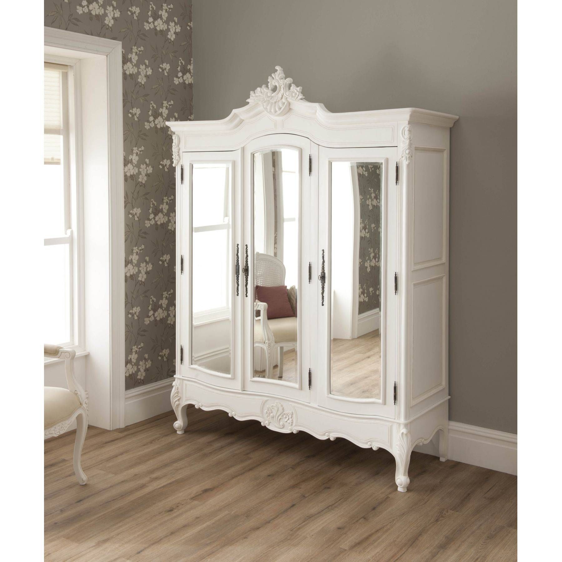 La Rochelle Shabby Chic Antique Style Wardrobe | Shabby Chic Furniture For White French Style Wardrobes (View 8 of 15)