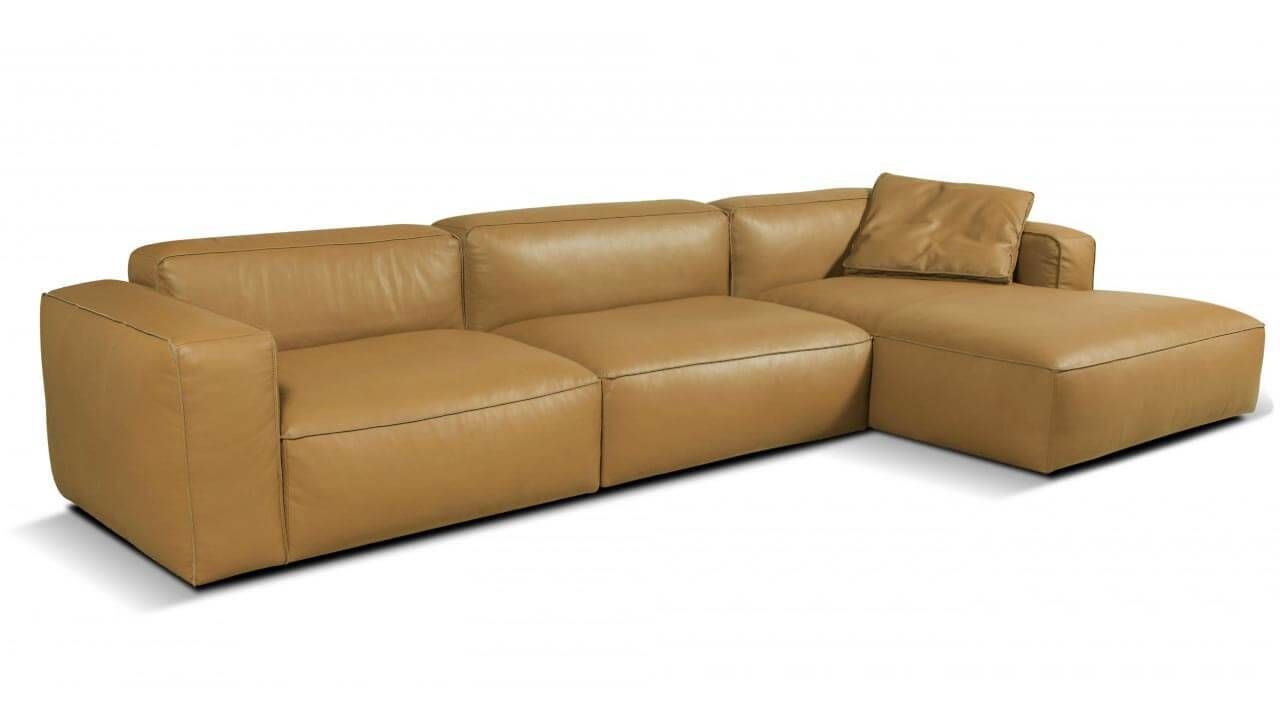 Lanza Large 3 Seater Leather Chaise Sofa | Vavicci | Fine Home In 3 Seater Leather Sofas (View 11 of 30)