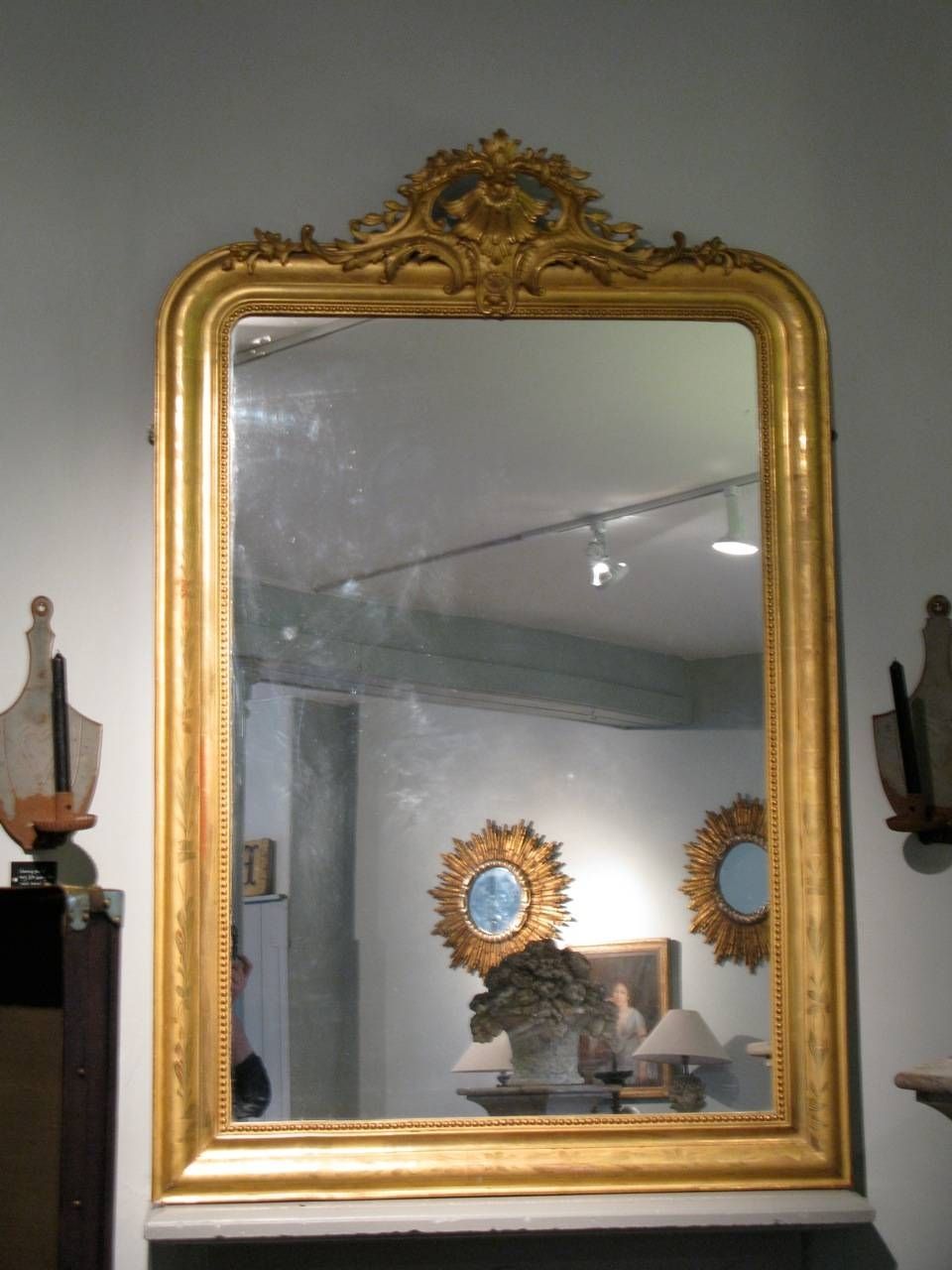 Large 19th Century French Gilded Mirror With Crest – Other Mirrors In Gilded Mirrors (View 24 of 25)