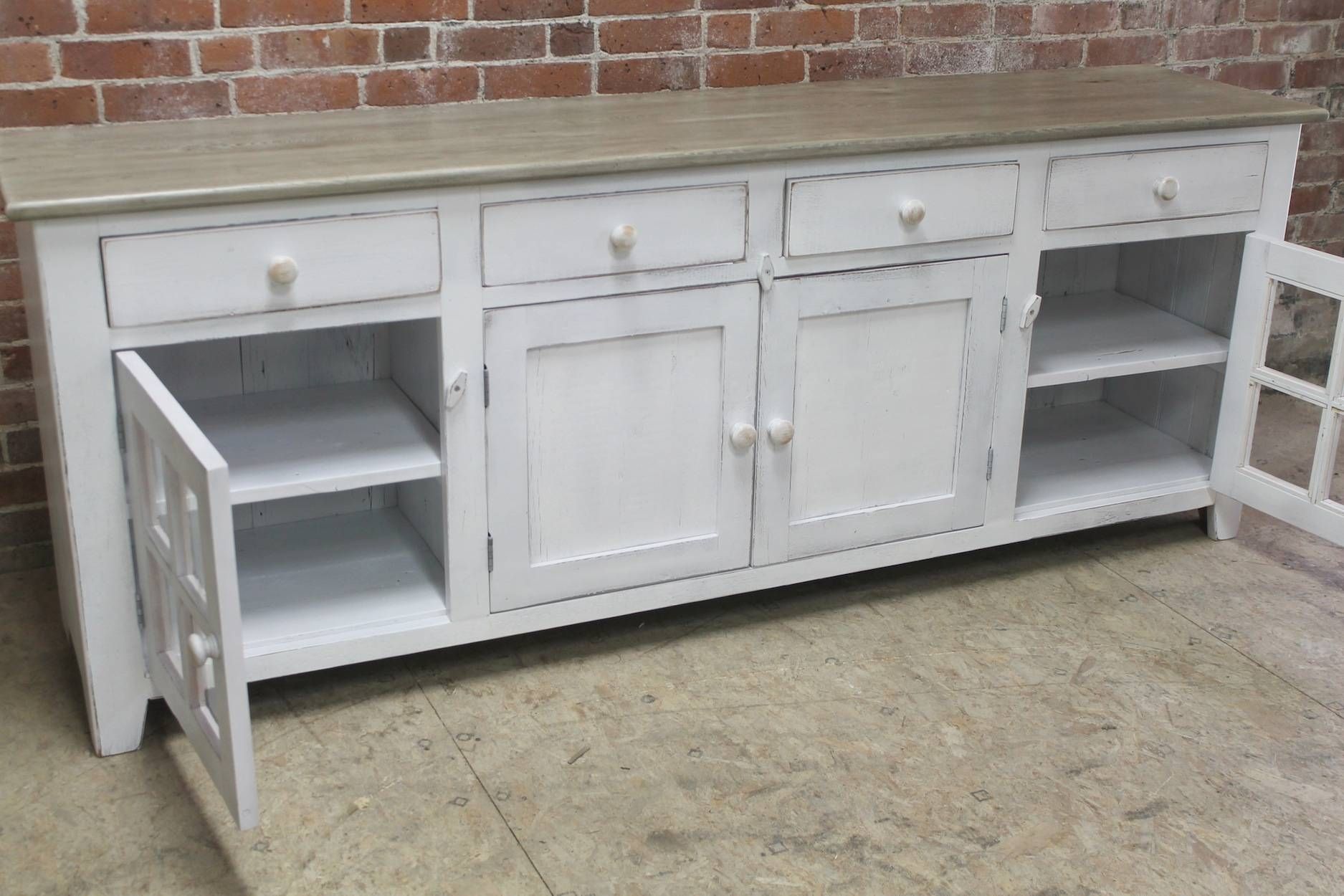 Large 80inch Coastal Server – Ecustomfinishes Within 80 Inch Sideboards (View 1 of 30)