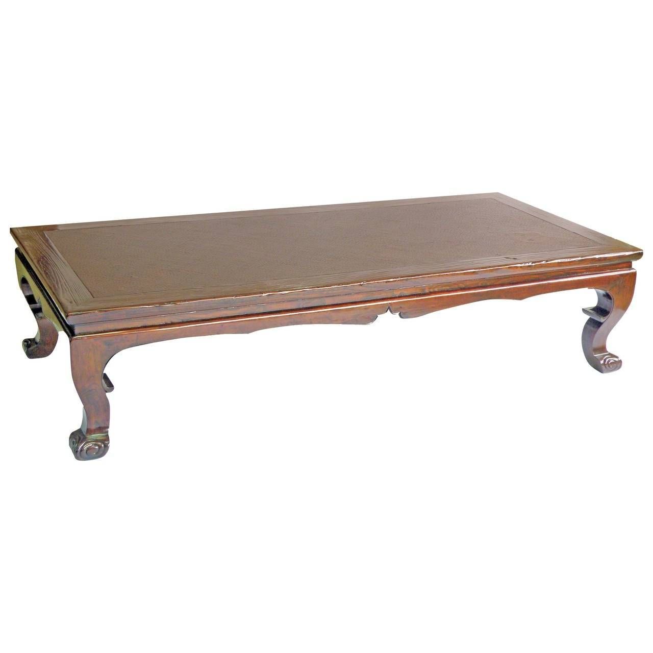 Large Antique Day Bed, Low Table Or Coffee Table With Cabriole In Large Low Coffee Tables (View 9 of 15)