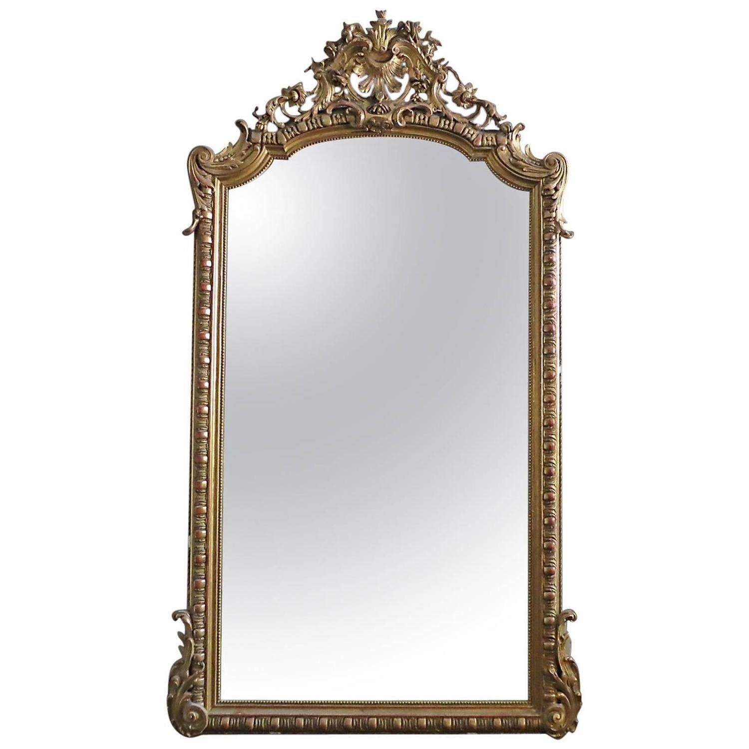 Large Antique French Gold Gilt Mirror At 1stdibs In Gold Arch Mirrors (Photo 22 of 25)
