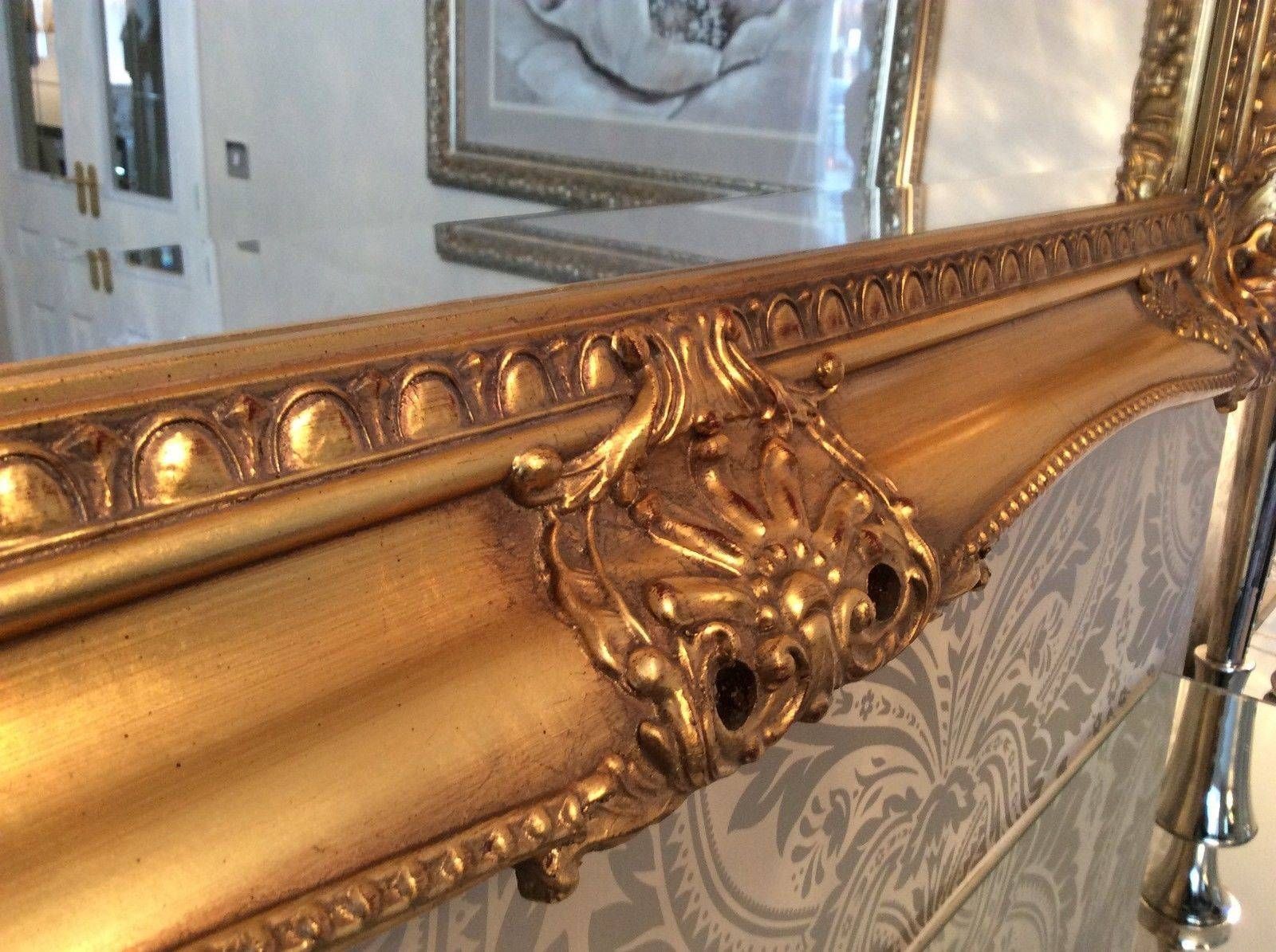 Large Antique Gold Shabby Chic Ornate Decorative Wall Mirror Free With Shabby Chic Large Wall Mirrors (View 23 of 25)