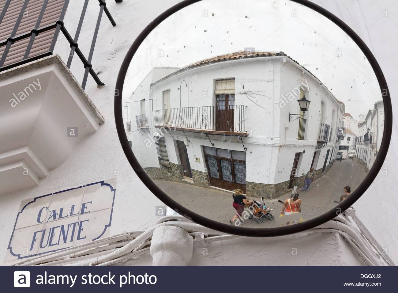 Large Convex Mirror On The Corner Of A Building Reflecting A Woman For Large Convex Mirrors (Photo 24 of 25)