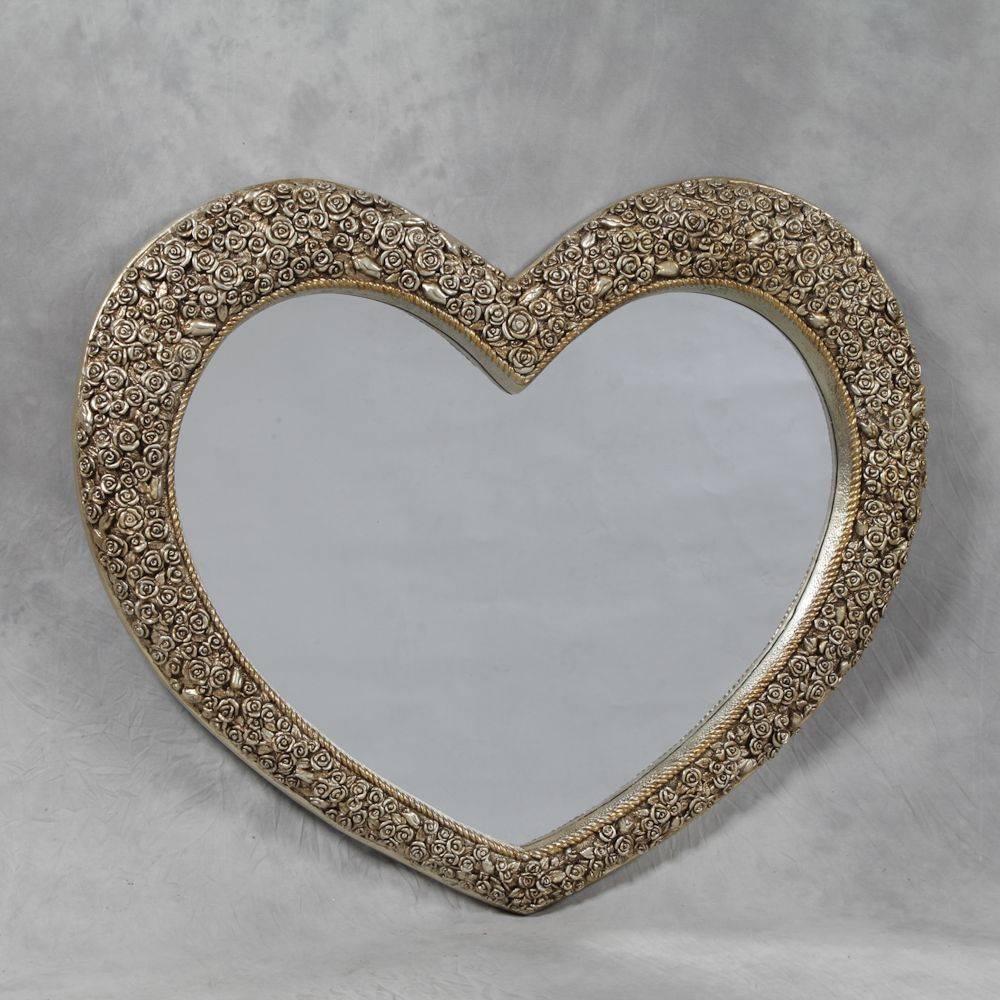 Large Rose Frame Heart Wall Mirror Regarding Heart Wall Mirrors (Photo 1 of 25)