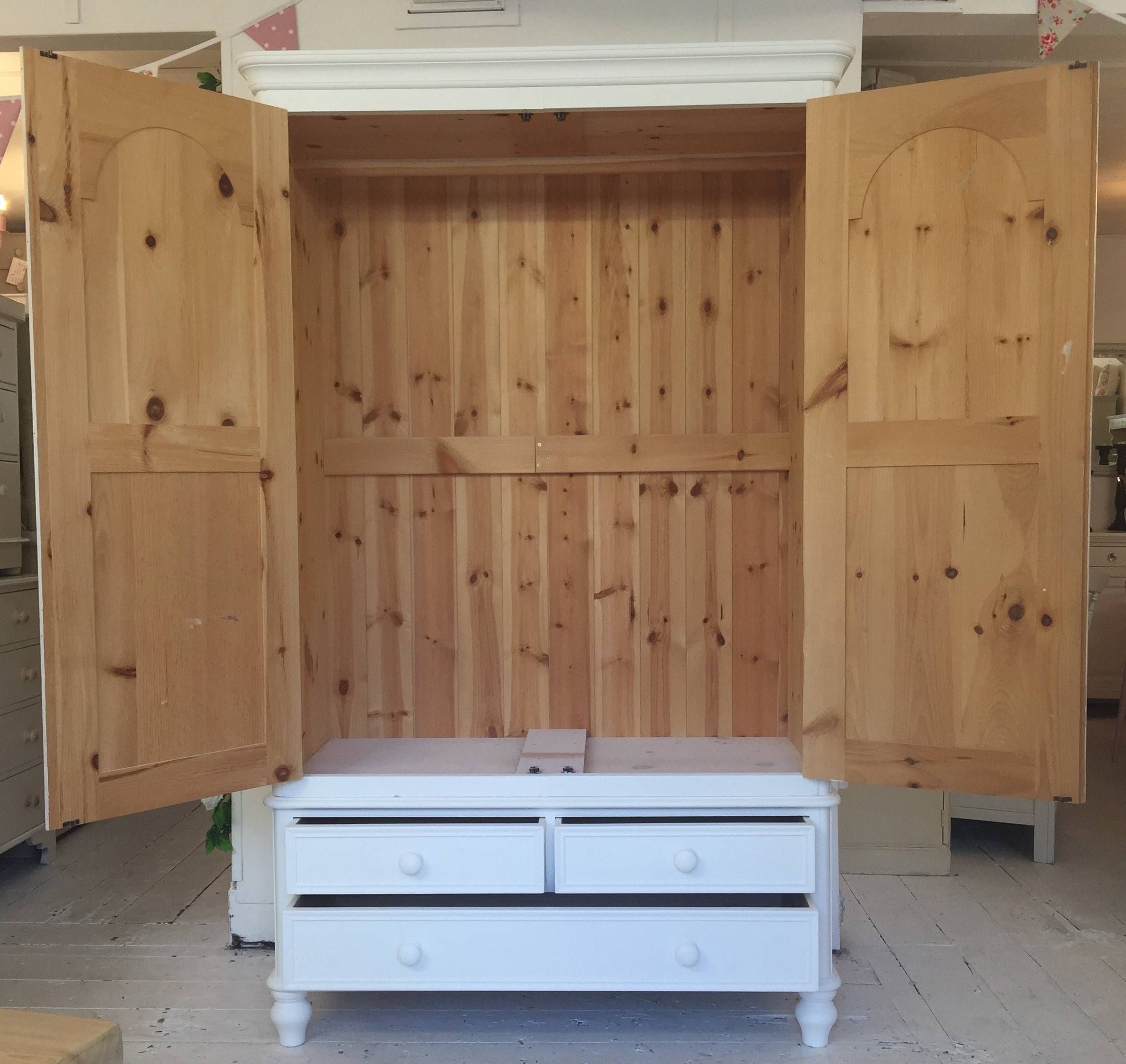 Large Solid Pine White Painted Wardrobe – Home Sweet Homehome In White Pine Wardrobes (View 10 of 15)