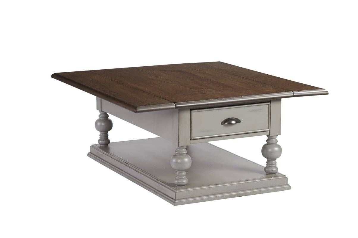 Lark Manor Serpentaire Castered Drop Leaf Coffee Table With For Coffee Tables With Magazine Rack (Photo 6 of 30)