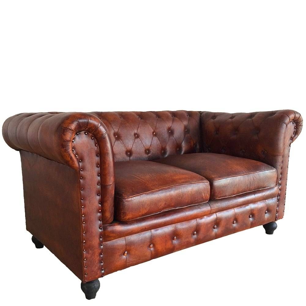 Leather Chesterfield 2 Seater Sofa | Wallace Sacks For Chesterfield Sofa And Chairs (View 16 of 30)