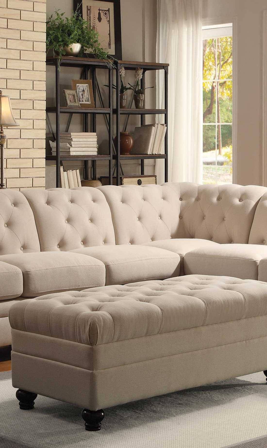 Living Room: Captivating Coaster Sectional Design For Your Lovely In Chenille And Leather Sectional Sofa (View 14 of 30)