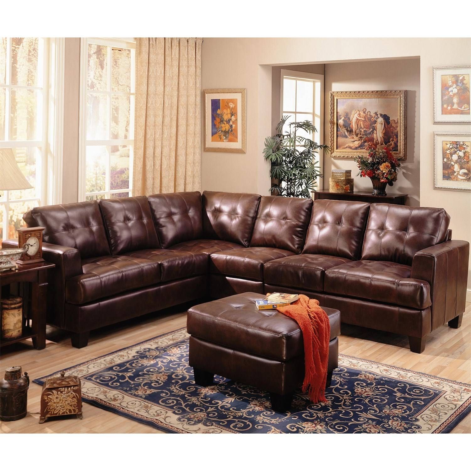 Living Room: Captivating Coaster Sectional Design For Your Lovely Inside Chenille And Leather Sectional Sofa (View 29 of 30)