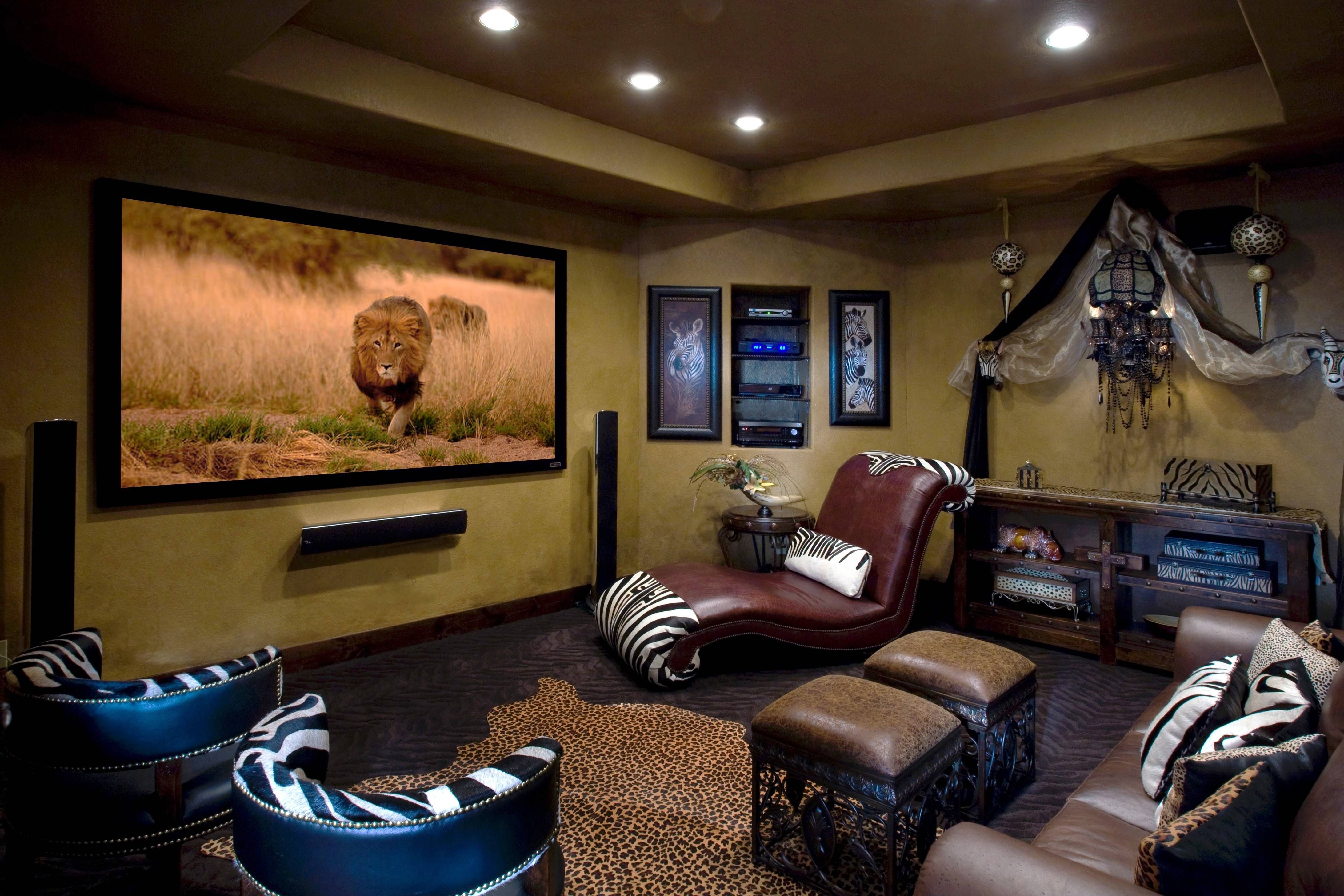 Living Room Home Theater Ideas. Small Home Theater Basement Ideas With Theater Room Sofas (Photo 3 of 30)