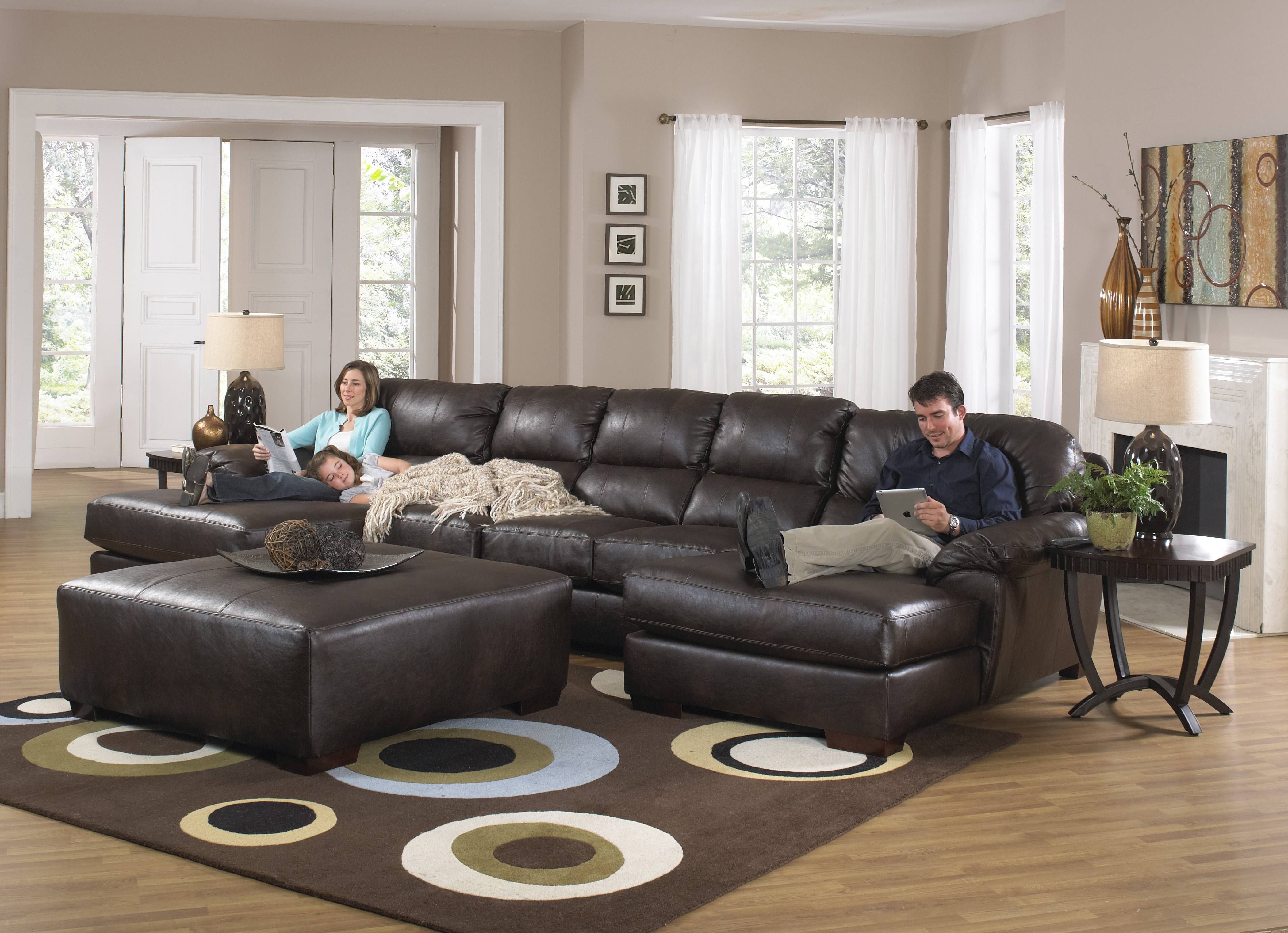 Living Room : Large Leather U Shaped Sectional Couch With Chaise With High End Leather Sectional Sofa (View 19 of 25)