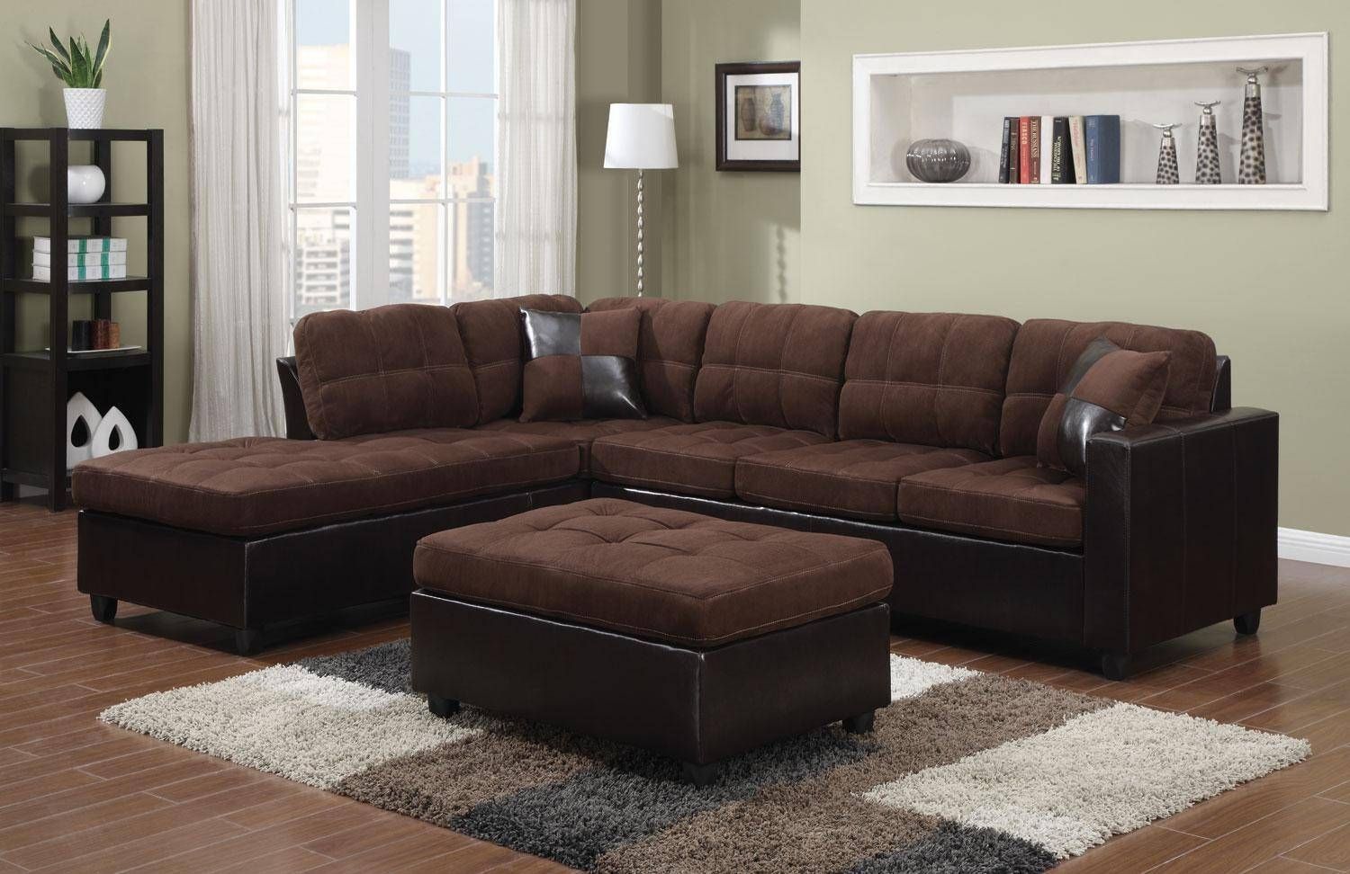 Living Room: Leather Suede Sectional Sofa | Coaster Sectional For Tufted Sectional Sofa With Chaise (View 8 of 30)