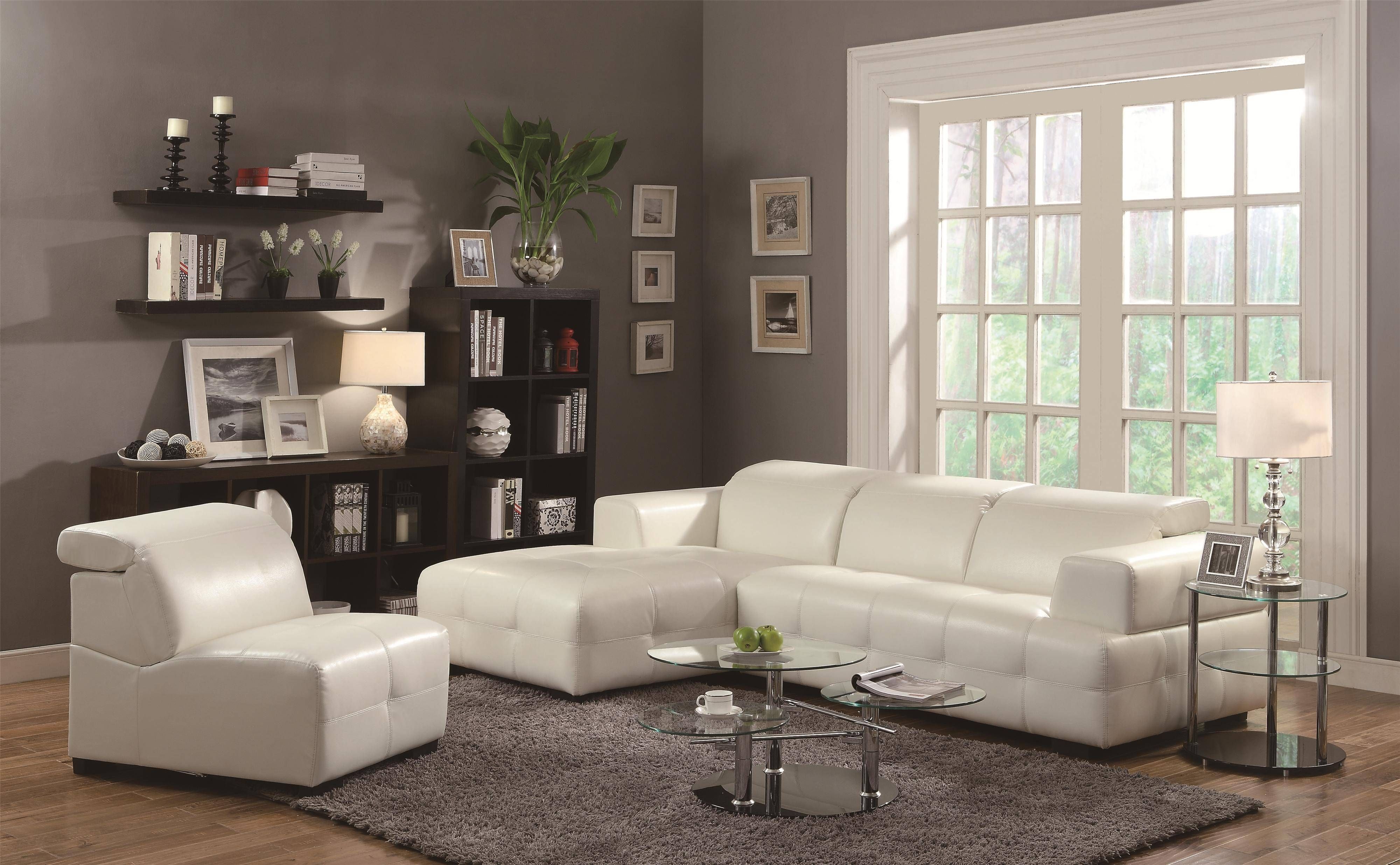 Living Room: Leather Tufted Sectional Sofa | Coaster Sectional Within Chenille And Leather Sectional Sofa (Photo 27 of 30)