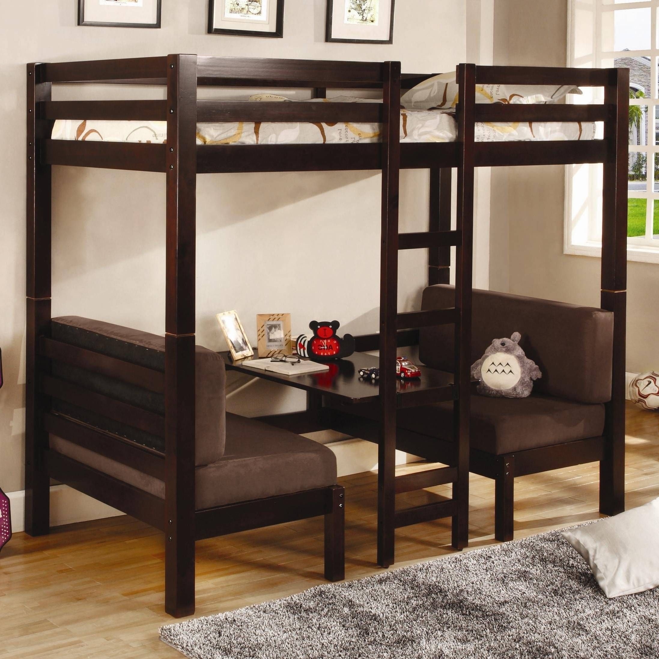 Loft Bed With Desk And Couch Beds Frames Bases Dining Tables Shoe Pertaining To Desk Sideboards (Photo 10 of 30)