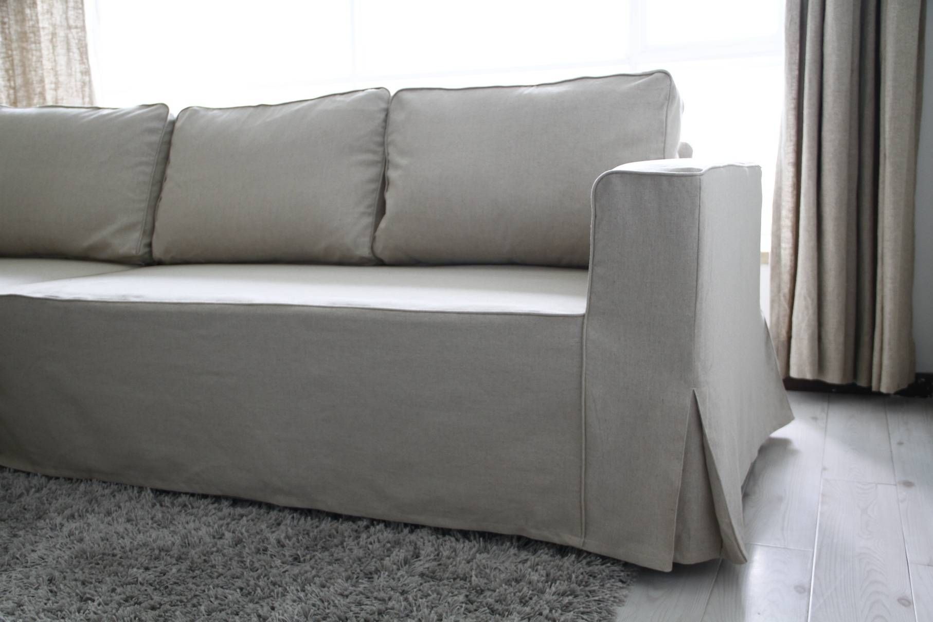 Loose Fit Linen Manstad Sofa Slipcovers Now Available Pertaining To Sofa Armchair Covers (View 17 of 30)