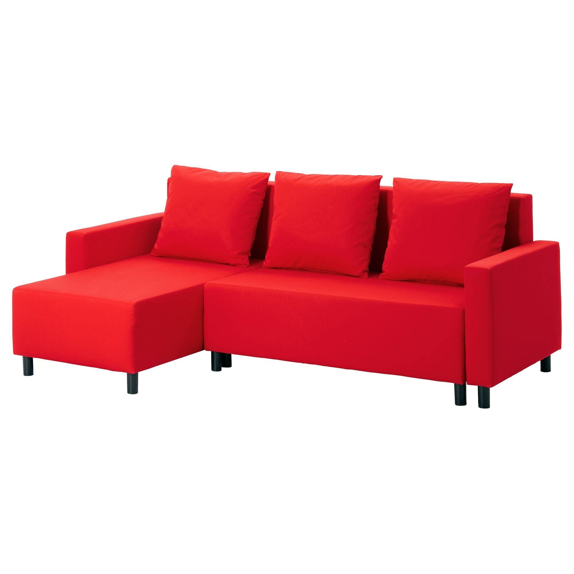 Lugnvik Sofa Bed With Chaise Longue Tallåsen Red – Ikea Within Red Sofa Beds Ikea (View 9 of 30)