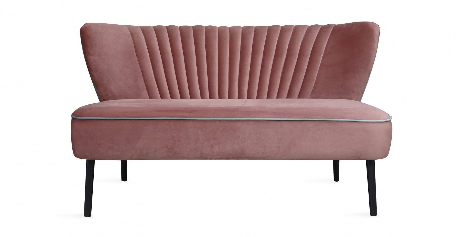 Lula 2 Seater Sofa, Blush Pink Fern & Grey Inside 2 Seater Sofas (View 20 of 30)