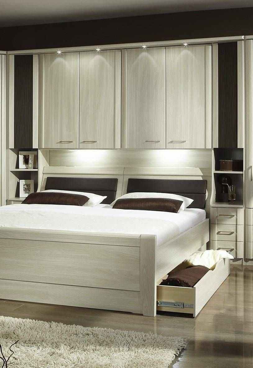 Luxor 4 Overbed Unit With 50cm Textured Doors Open Side Elements Within Over Bed Wardrobes Units (View 12 of 15)