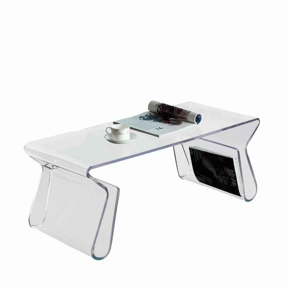 Magazine Acrylic Coffee Table Within Acrylic Coffee Tables With Magazine Rack (Photo 6 of 30)