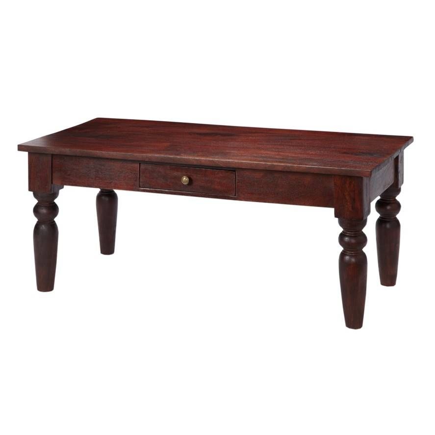 Maharani Dark Wood Coffee Table With Drawer Pertaining To Dark Coffee Tables (View 6 of 30)