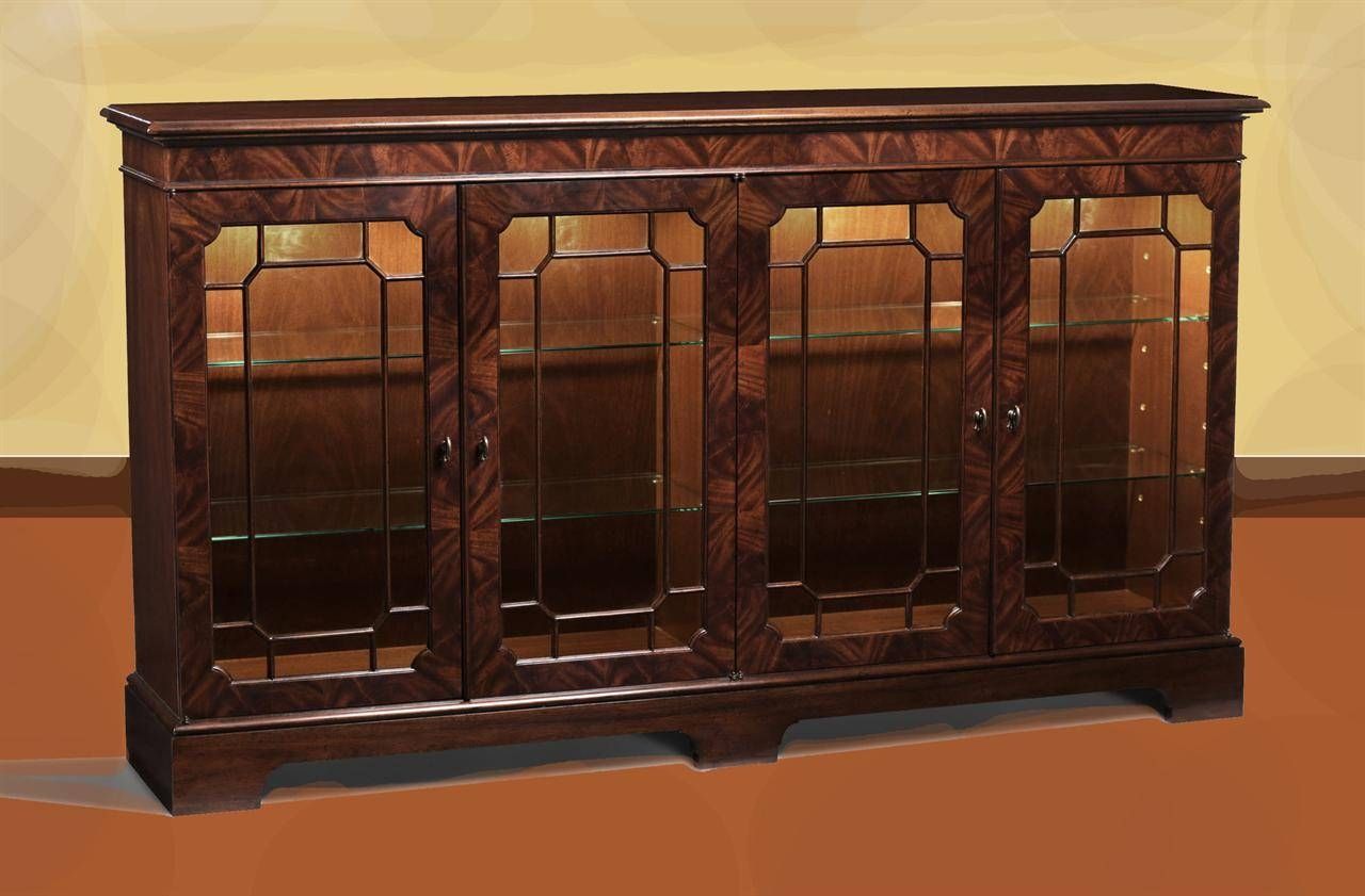 Mahogany Sideboard Display Cabinet. Paned Glass Doors In Glass Sideboards For Dining Room (Photo 26 of 30)