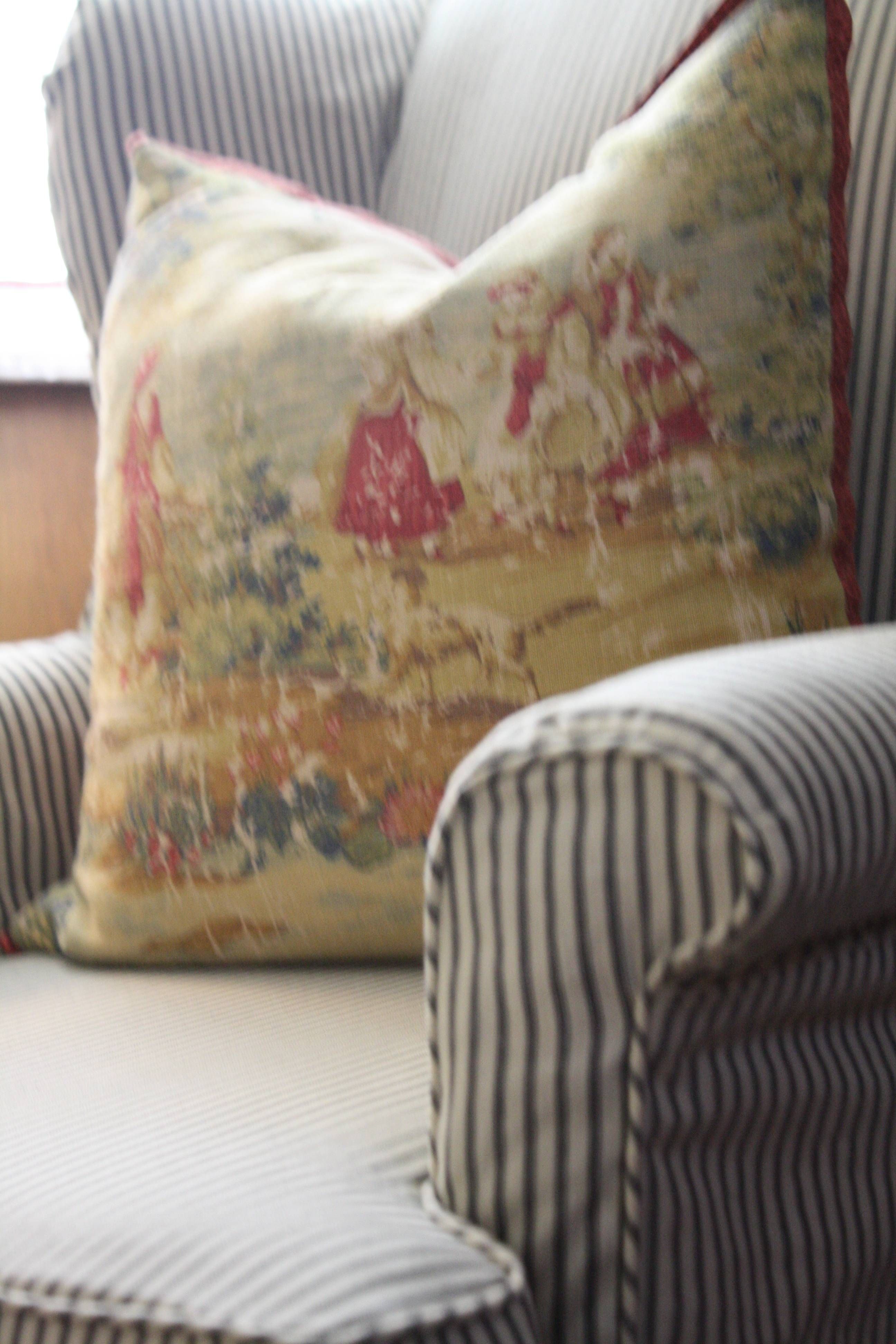 Make Slipcovers + More – Holly Mathis Interiors Pertaining To Striped Sofas And Chairs (View 11 of 30)