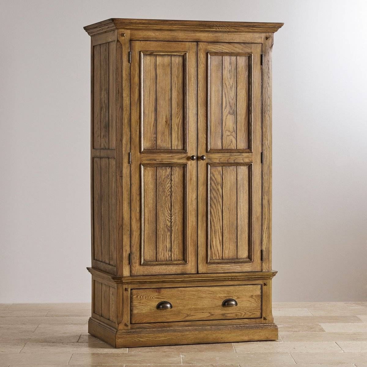 Manor House Double Wardrobe In Solid Oak | Oak Furniture Land With Regard To Double Wardrobes (Photo 11 of 15)