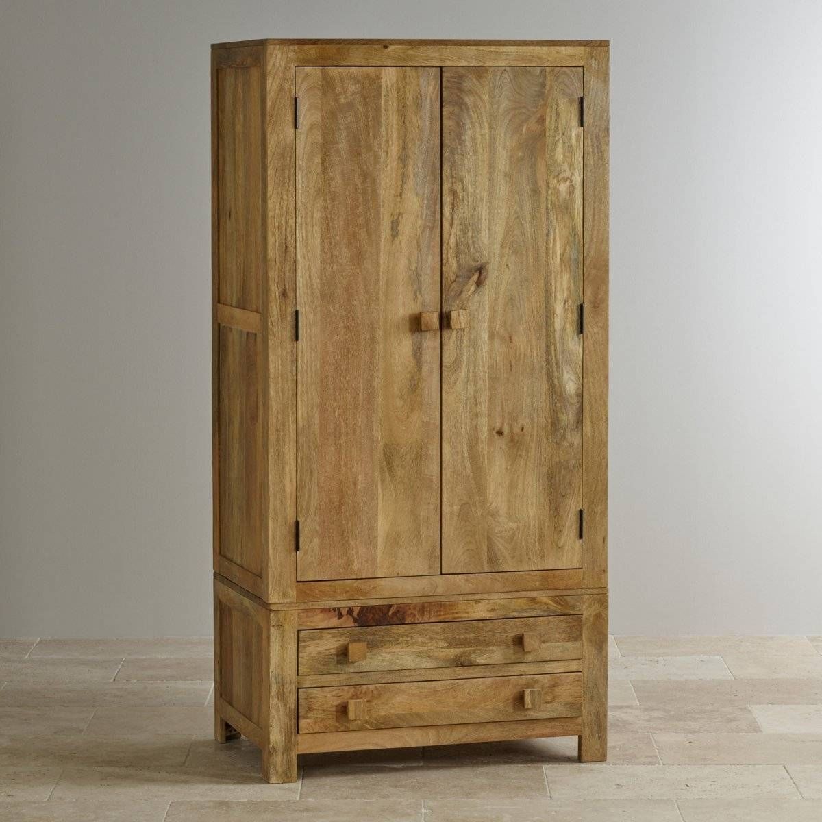 Mantis Light Double Wardrobe In Solid Mango | Oak Furniture Land For Cheap Solid Wood Wardrobes (View 1 of 15)