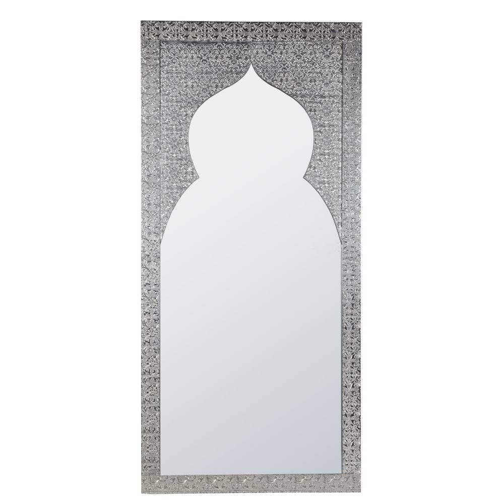 Marrakech Chaandhi Kar Silver Metal Embossed Tall Full Length With Regard To Tall Silver Mirrors (View 17 of 25)
