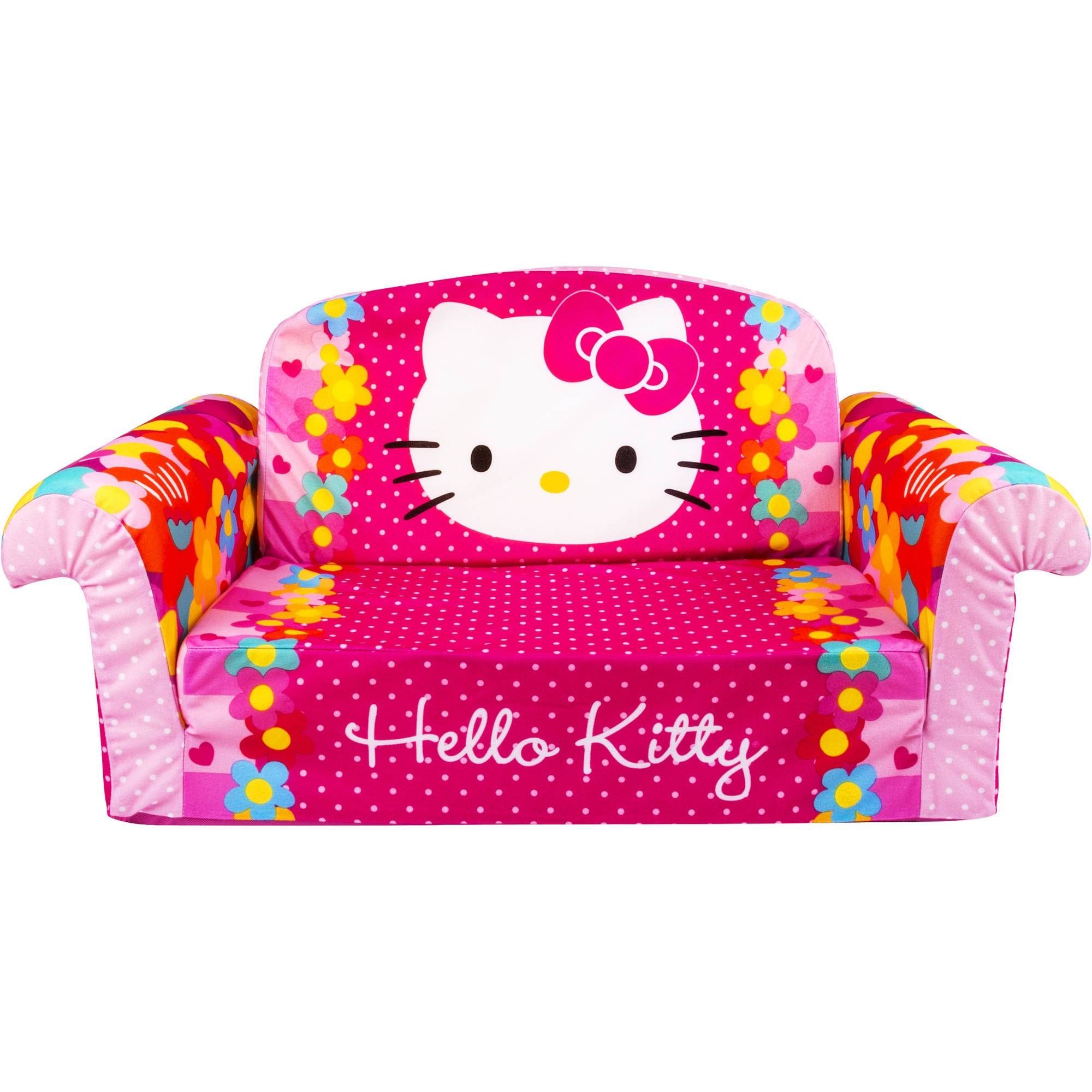 Marshmallow Furniture Flip Open Sofa, Hello Kitty – Walmart For Flip Out Sofa For Kids (View 28 of 30)