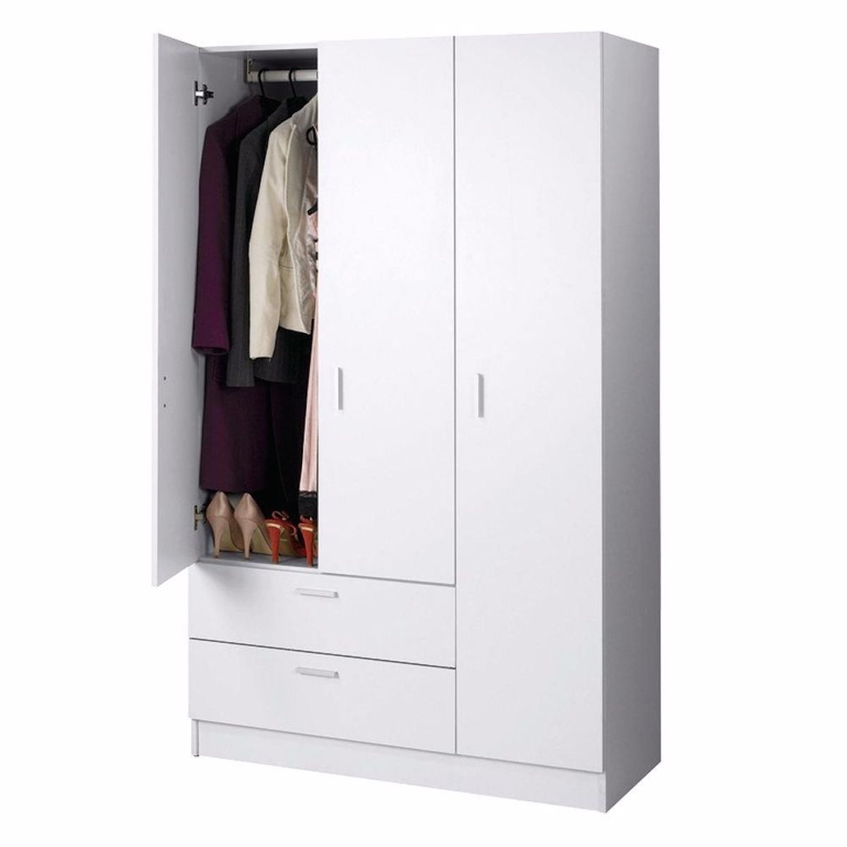 Maxx 3 Door Wardrobe White | Wardrobes | Lifestyle Furniture Inside White 3 Door Wardrobes (View 15 of 15)