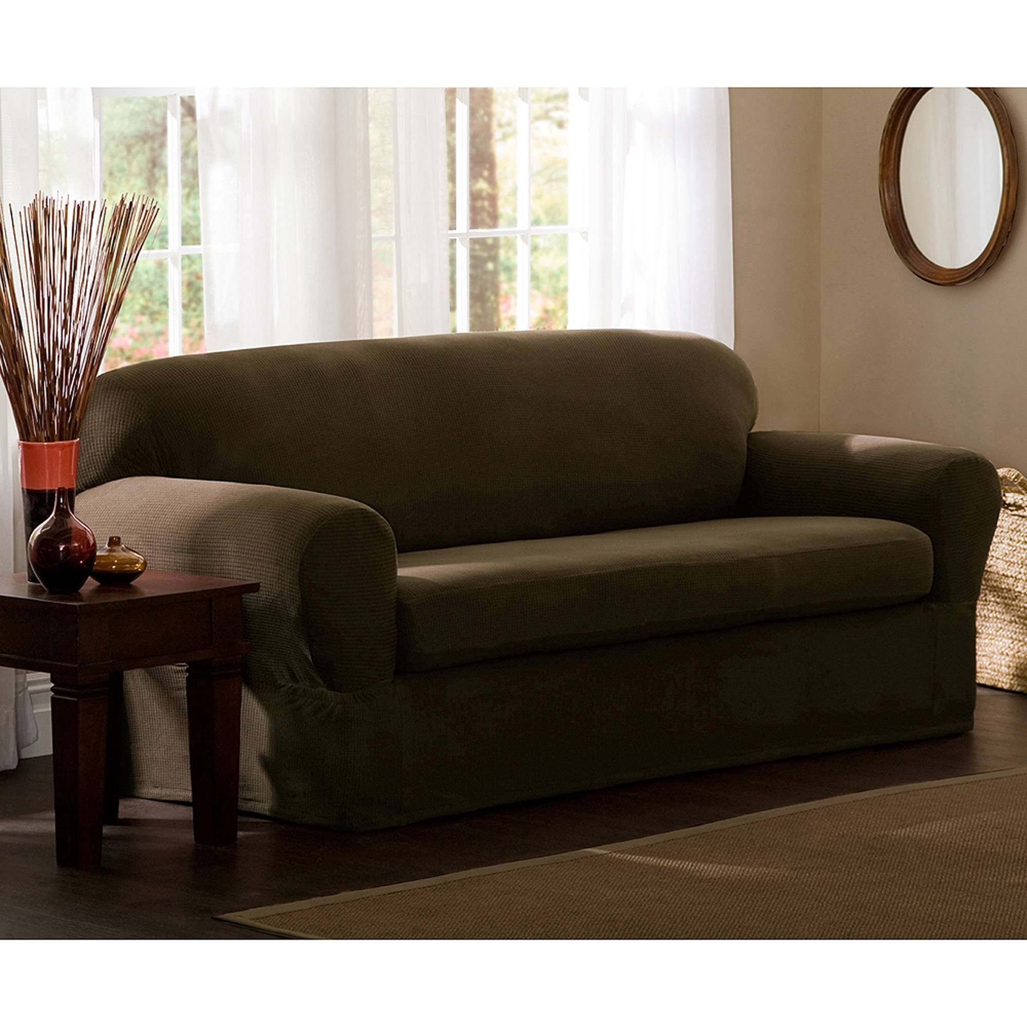 Maytex Reeves Polyester/spandex Loveseat Slipcover – Walmart With Walmart Slipcovers For Sofas (Photo 14 of 30)
