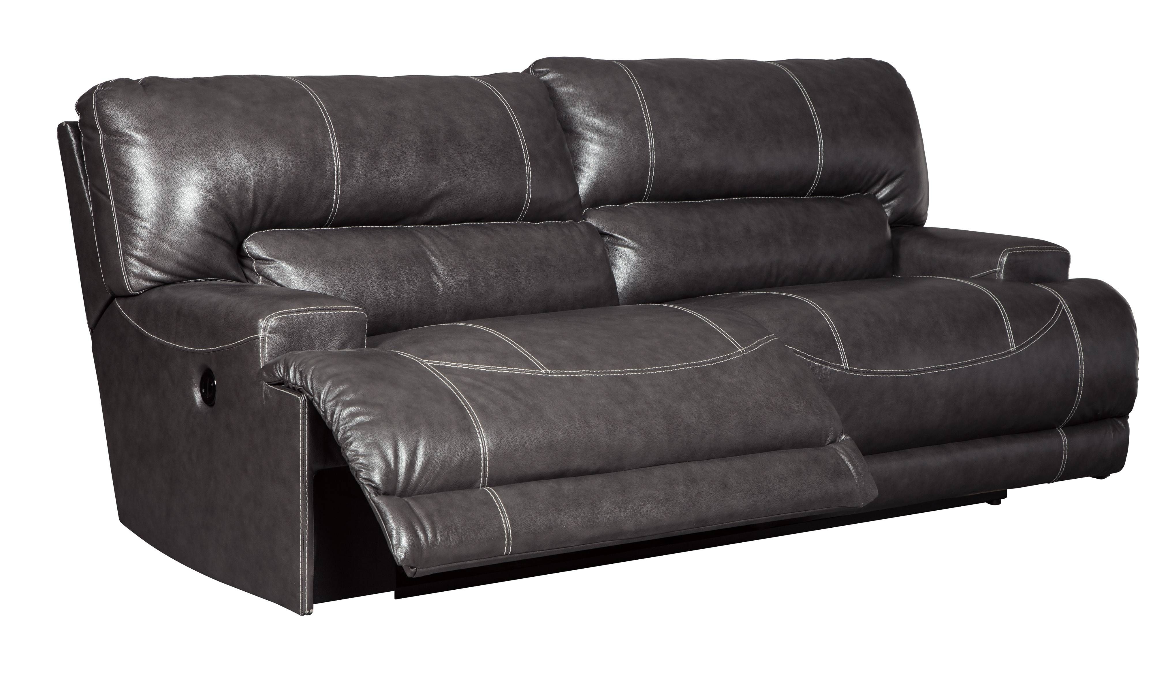 Mccaskill Contemporary Gray Leather 2 Seat Reclining Sofa | Living Inside 2 Seater Recliner Leather Sofas (View 30 of 30)
