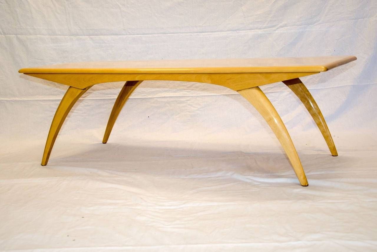Mid Century Birch Coffee Table Model M795g, Heywood Wakefield At Inside Birch Coffee Tables (View 7 of 30)