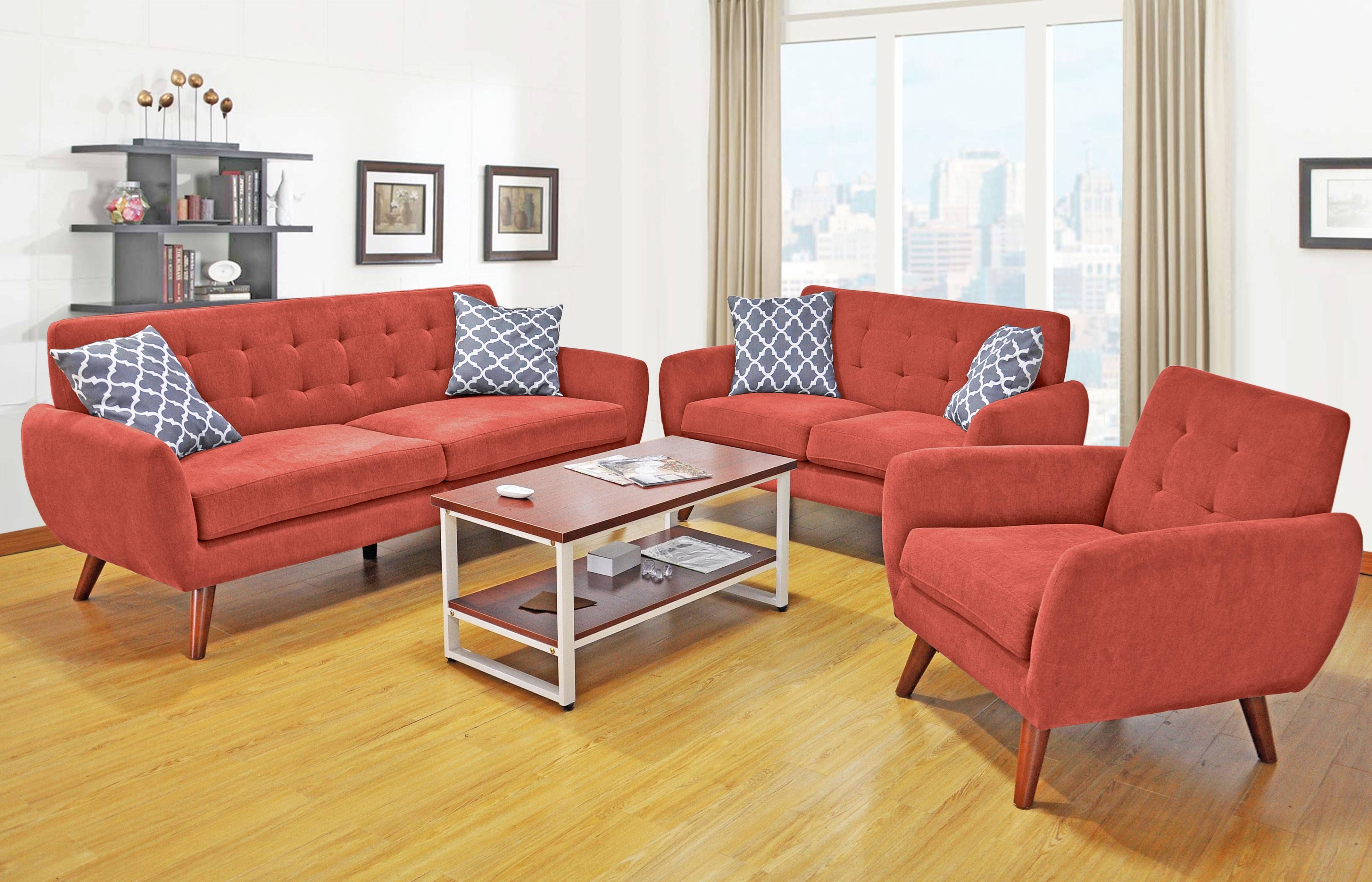 Mid Century Modern Sofa & Loveseat Living Room Set | Orange County With Sofa Orange County (View 2 of 25)