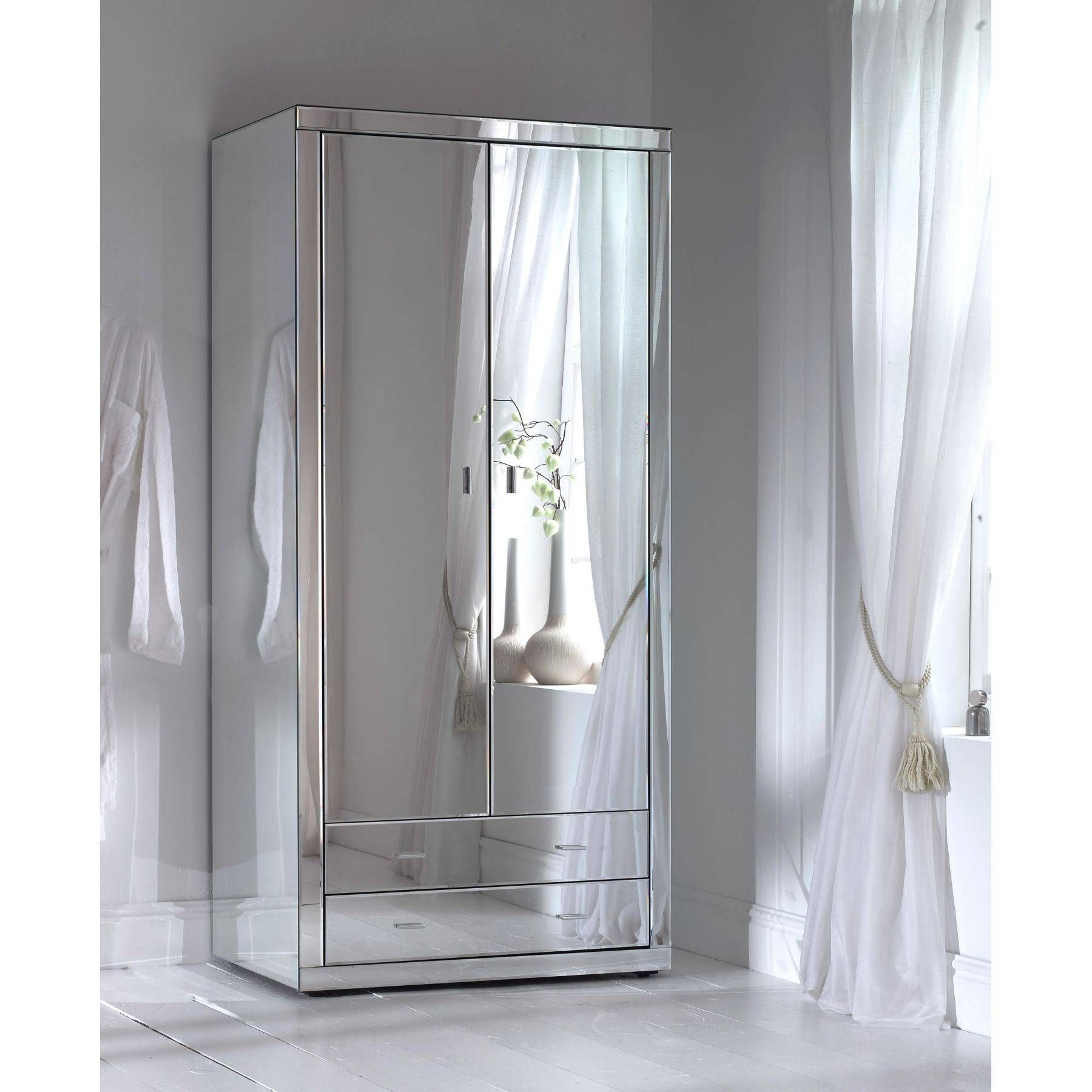 Mirrored Wardrobe + Romano Mirrored Bedside 3 Drawer + Romano Pertaining To Romano Mirrored Wardrobes (Photo 1 of 15)