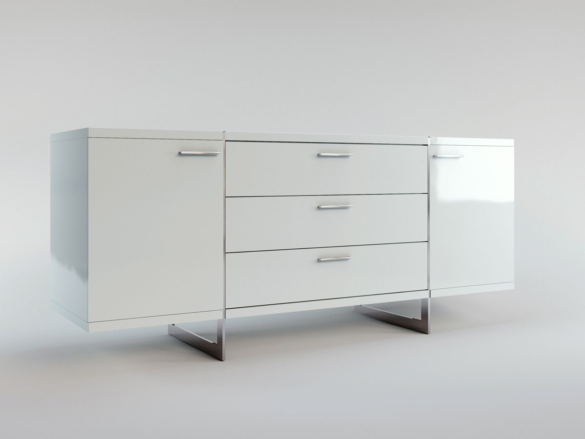 Modloft Md707 Laq Greenwich 63" Wide White Lacquer Sideboard Within Contemporary White Sideboards (Photo 15 of 30)
