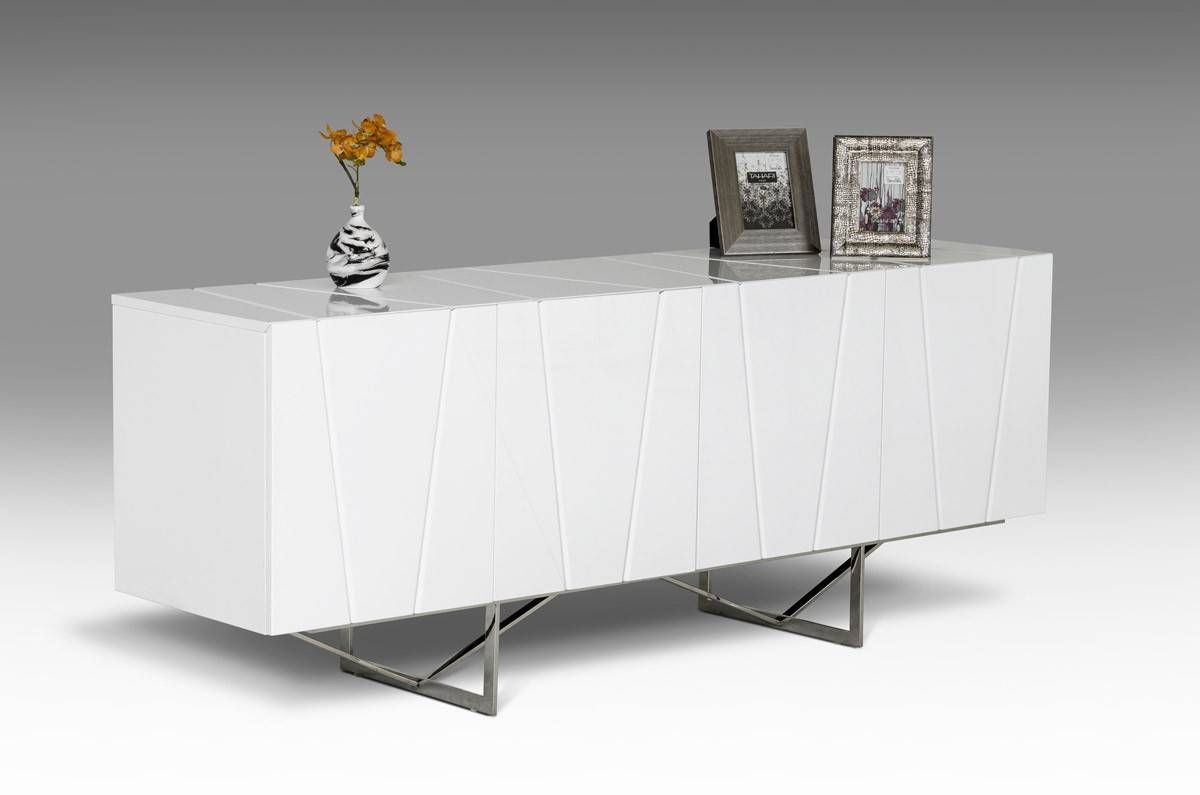 Modrest Chrysler Modern White High Gloss Buffet – Buffets – Dining For Black Gloss Buffet Sideboards (Photo 2 of 30)