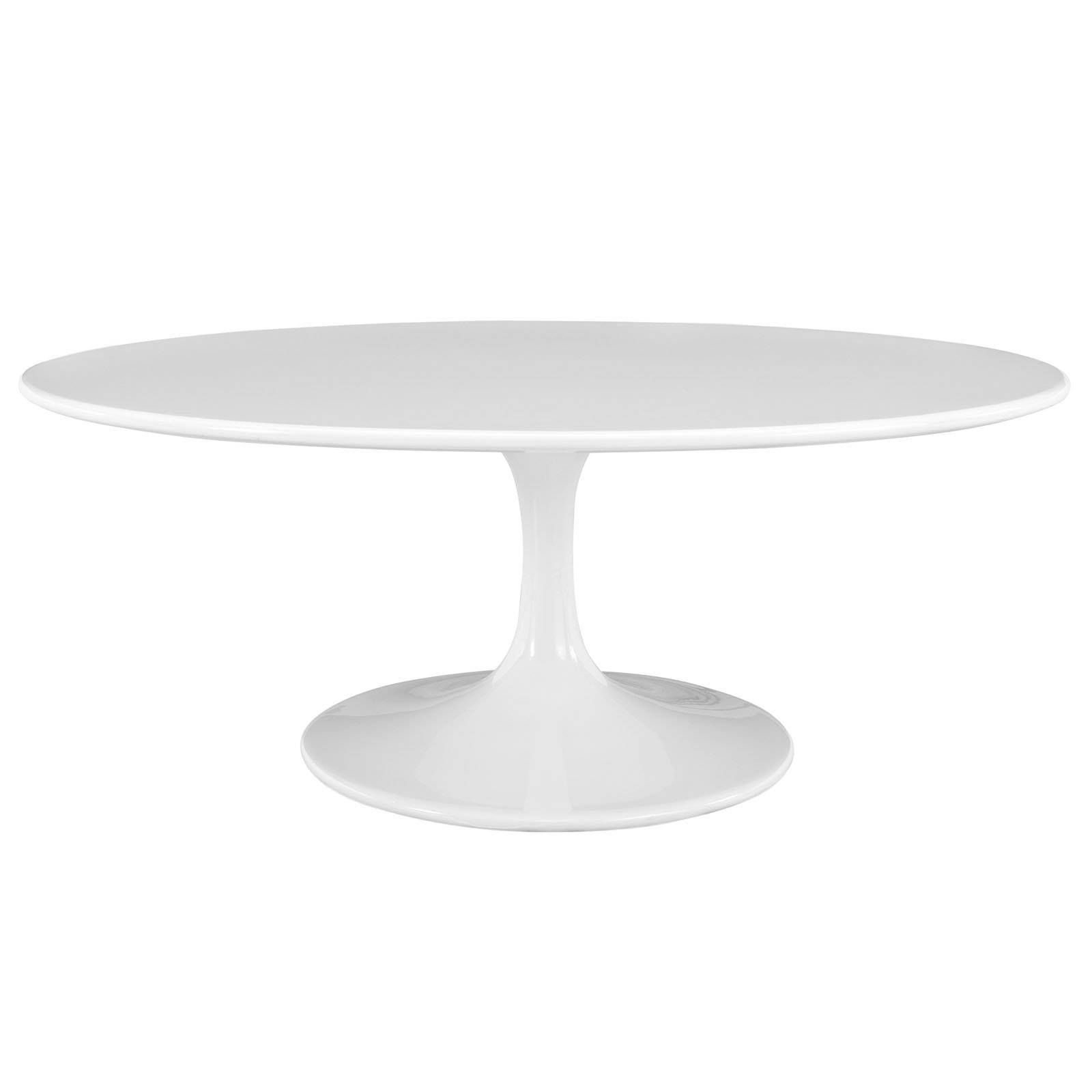 Modway Lippa Oval White Fiberglass Coffee Table – Coffee Tables At Throughout White Oval Coffee Tables (View 9 of 30)