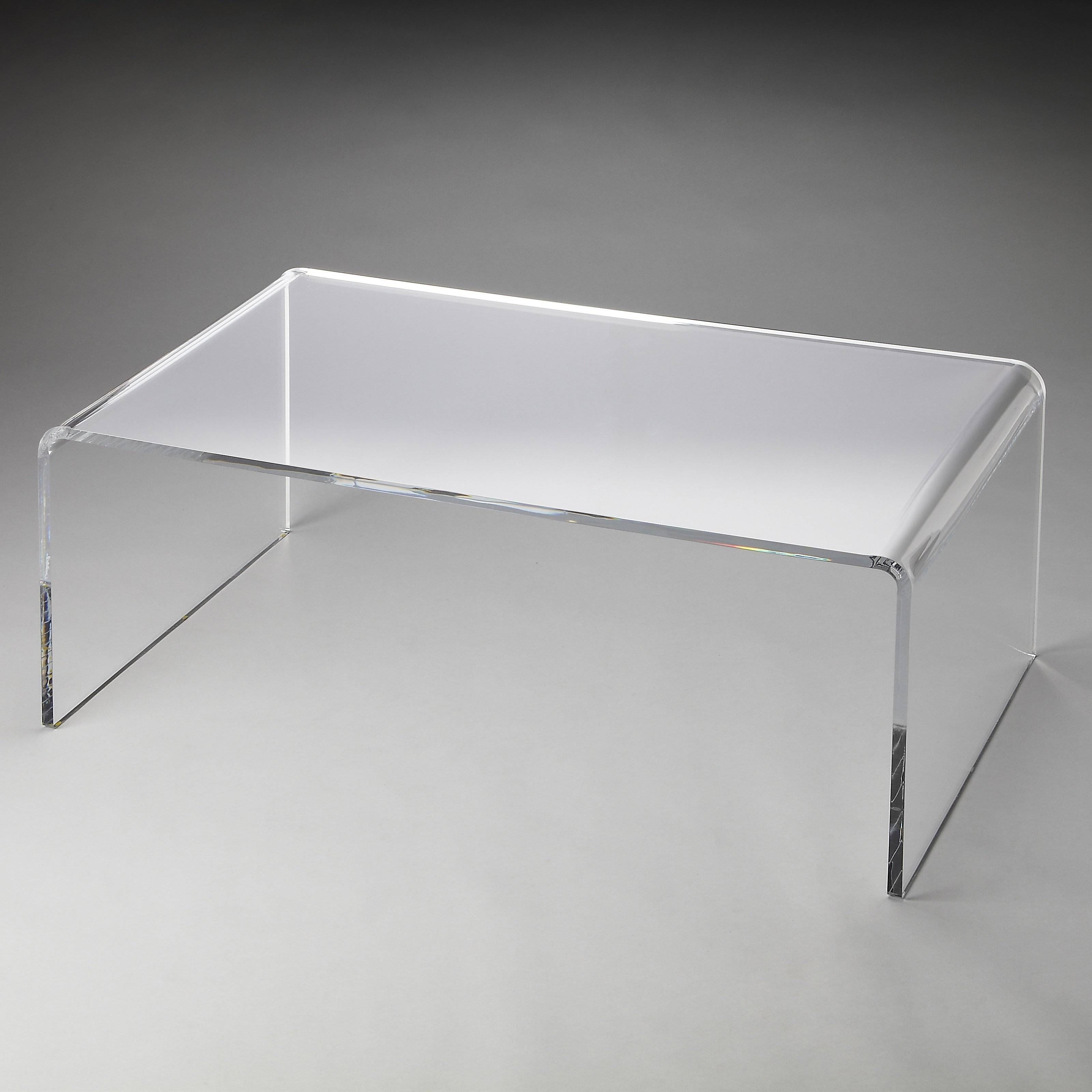 Modway Rectangle Clear Acrylic Coffee Table With Magazine Holder Intended For Acrylic Coffee Tables With Magazine Rack (View 20 of 30)