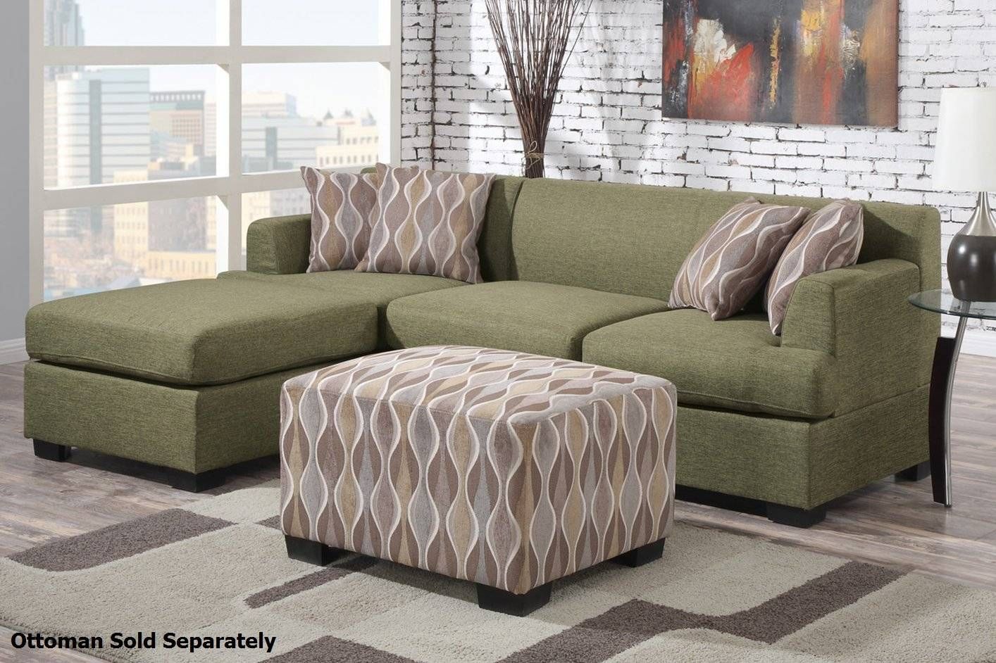 Montreal Ii Green Fabric Sectional Sofa – Steal A Sofa Furniture Pertaining To Green Sectional Sofa (View 7 of 30)